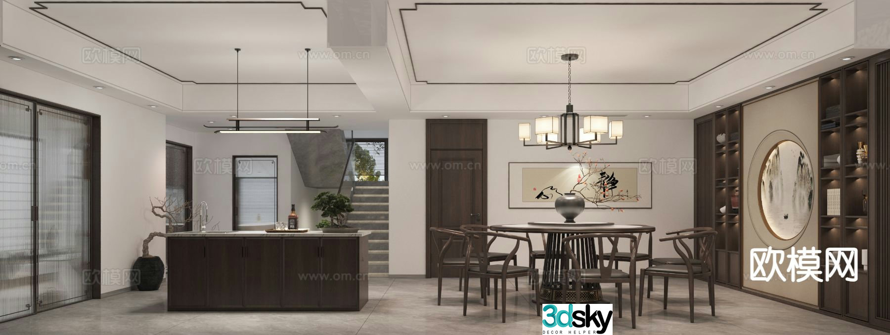 New Chinese restaurant 3d model