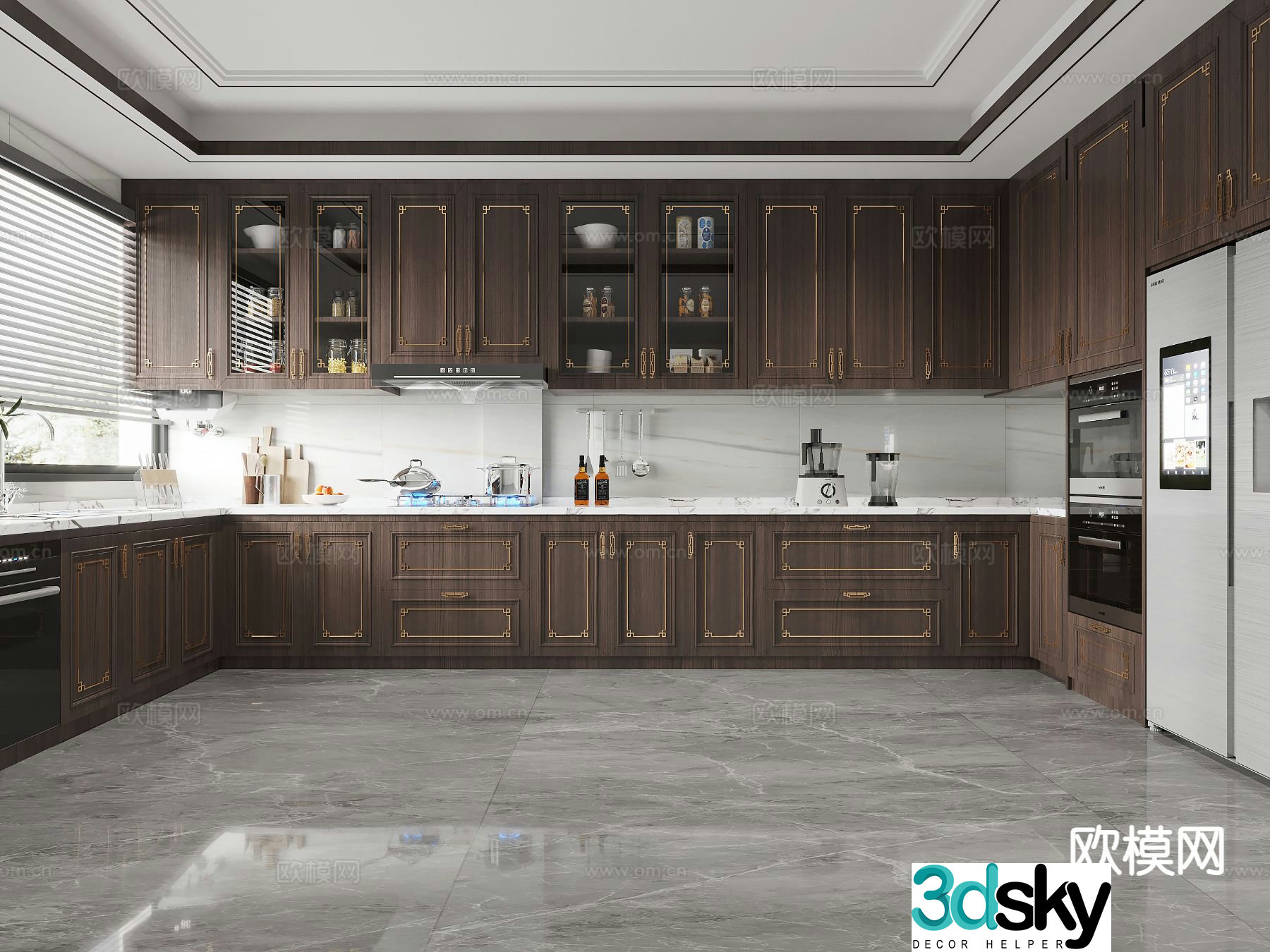 New Chinese style kitchen 3d model