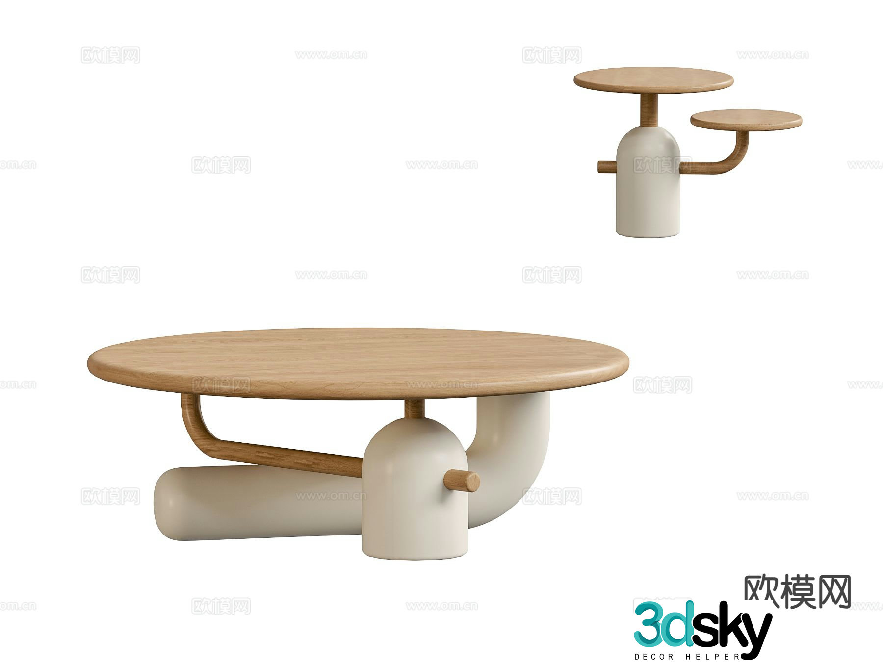 Cream style coffee table 3d model