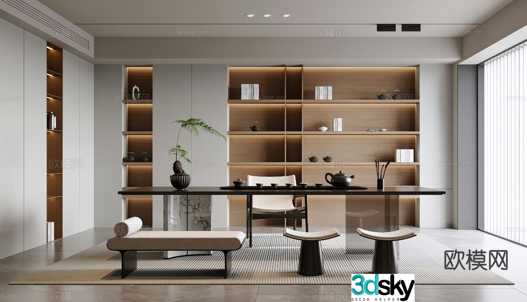 New Chinese tea room 3d model