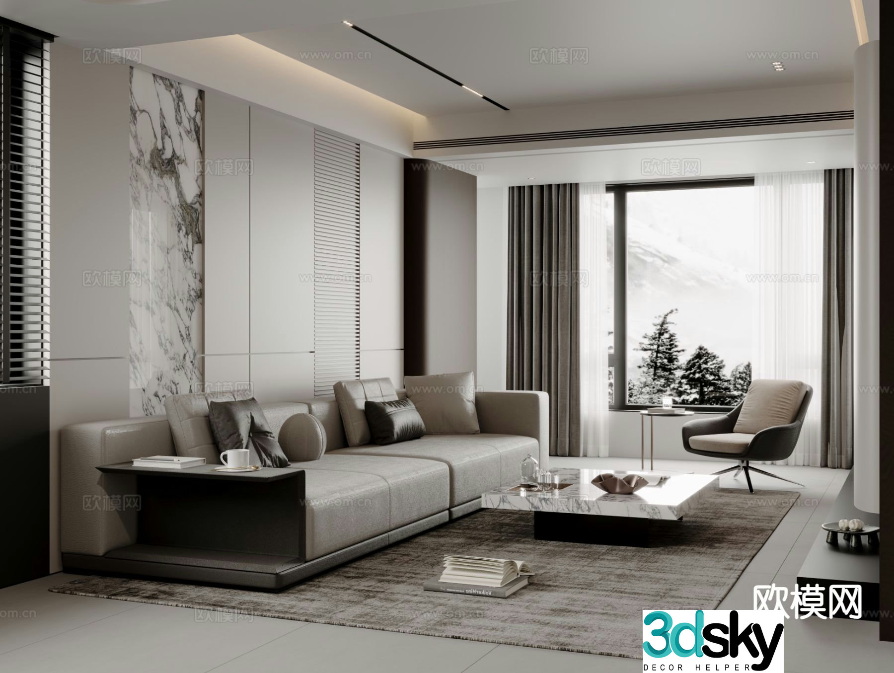 Modern living room 3d model