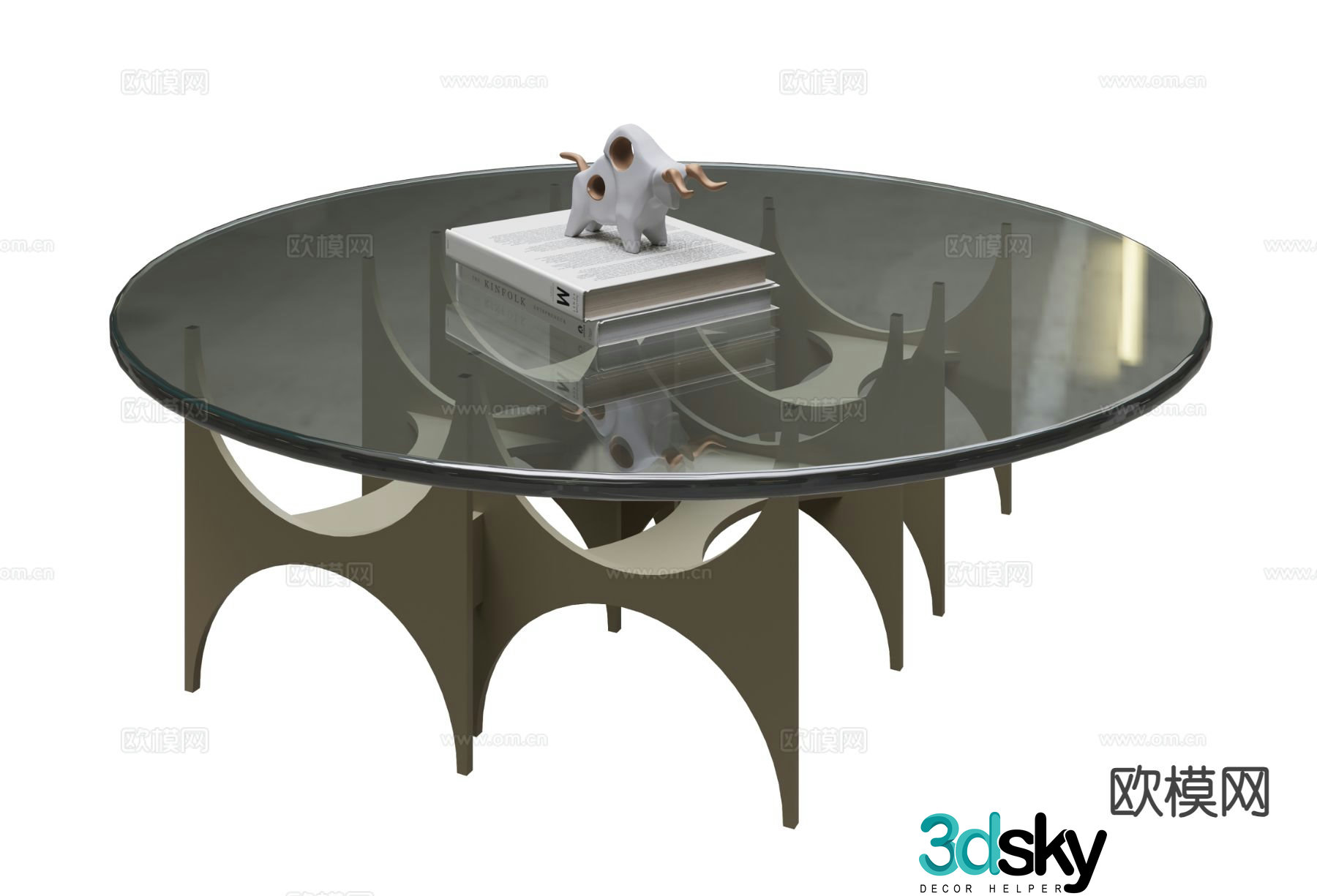Modern glass coffee table 3d model