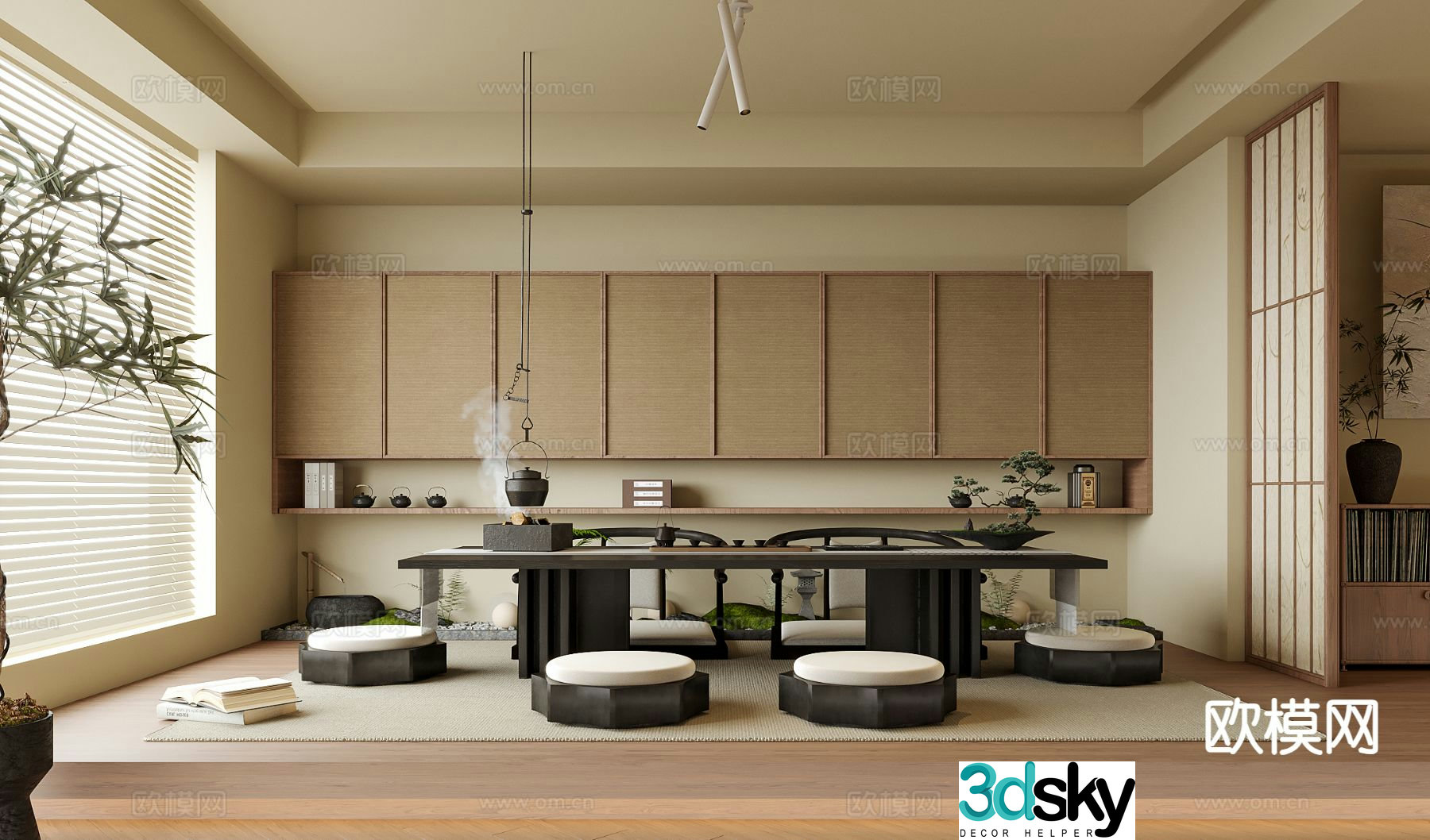 Modern tatami tea room 3d model