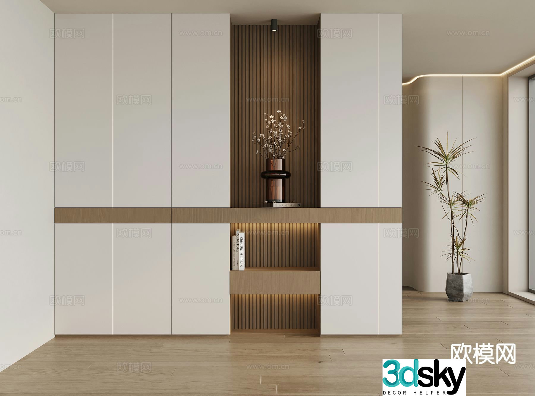 Modern entrance shoe cabinet custom shoe cabinet 3d model