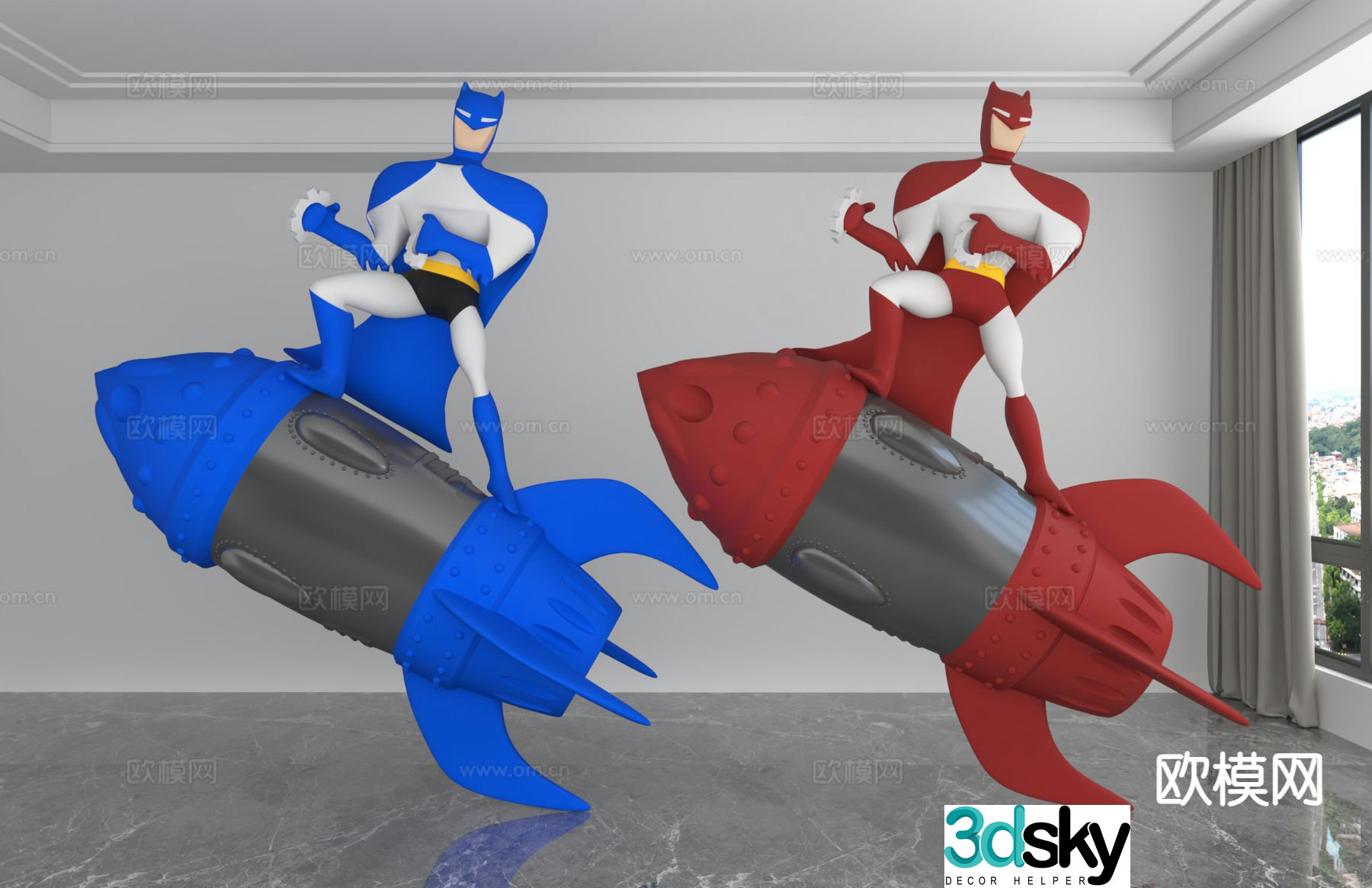 Modern Batman trendy ornaments 3D model