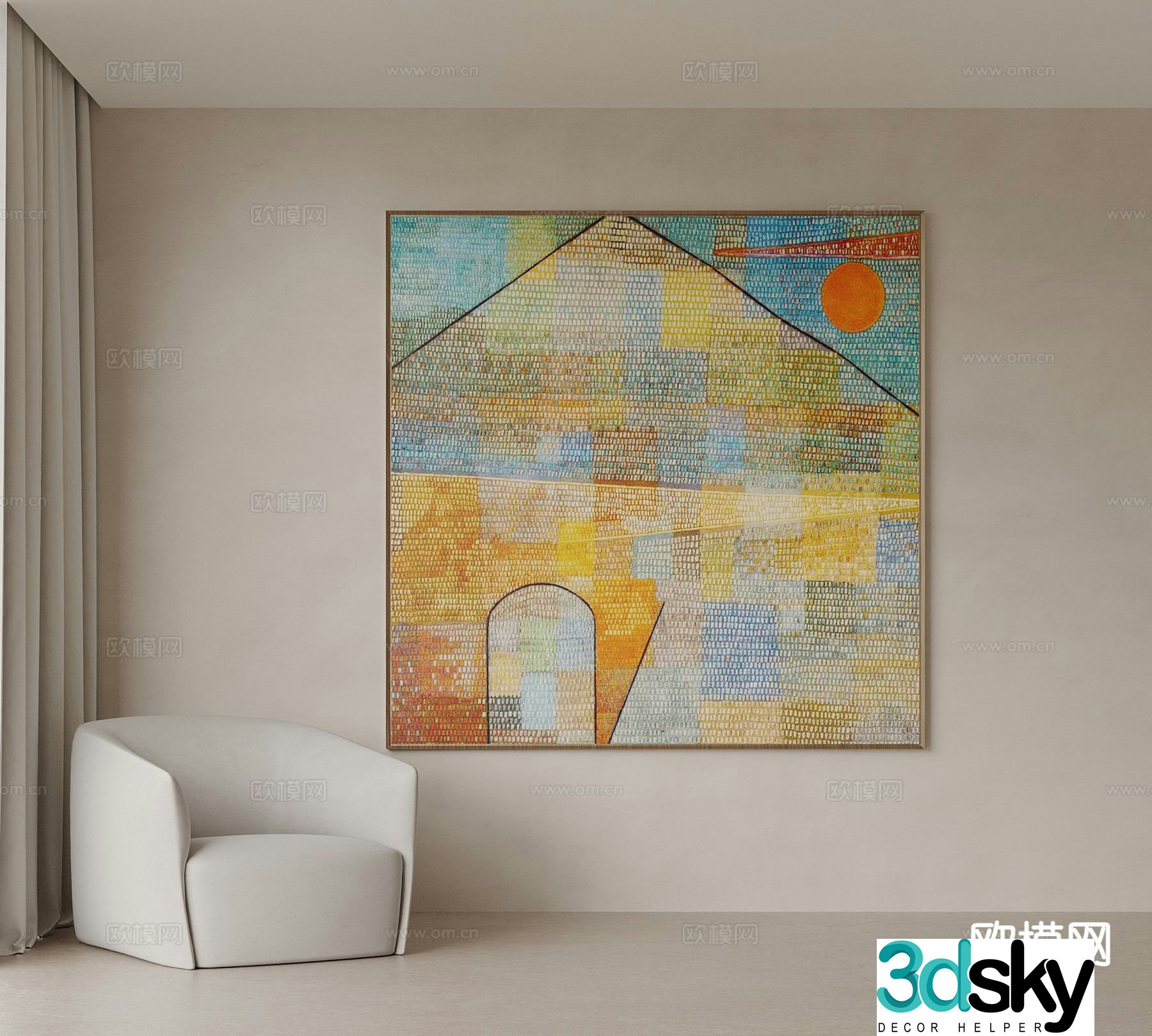Wabi-sabi art painting texture painting decorative painting 3d model