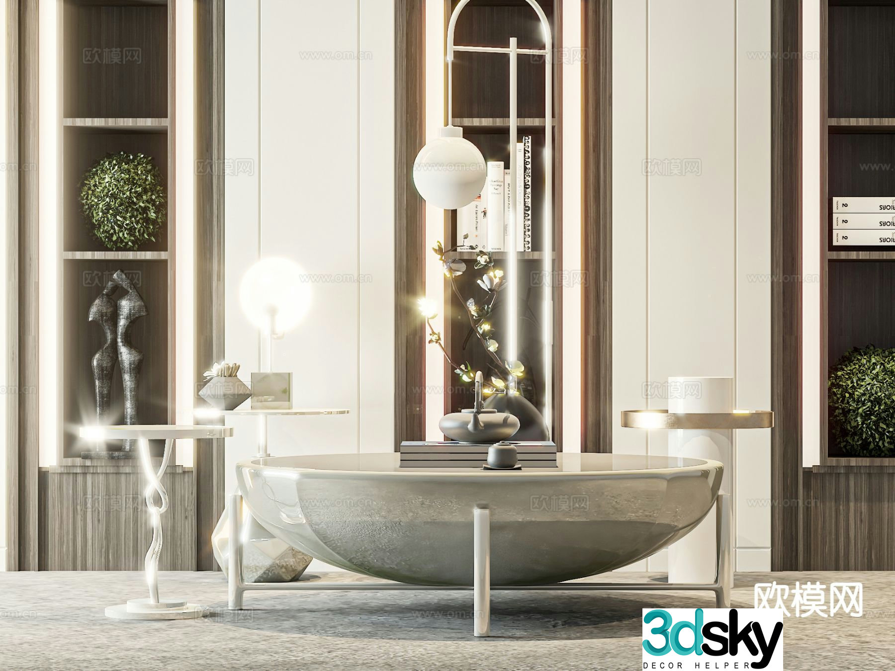 Light luxury mother-in-law coffee table 3D model