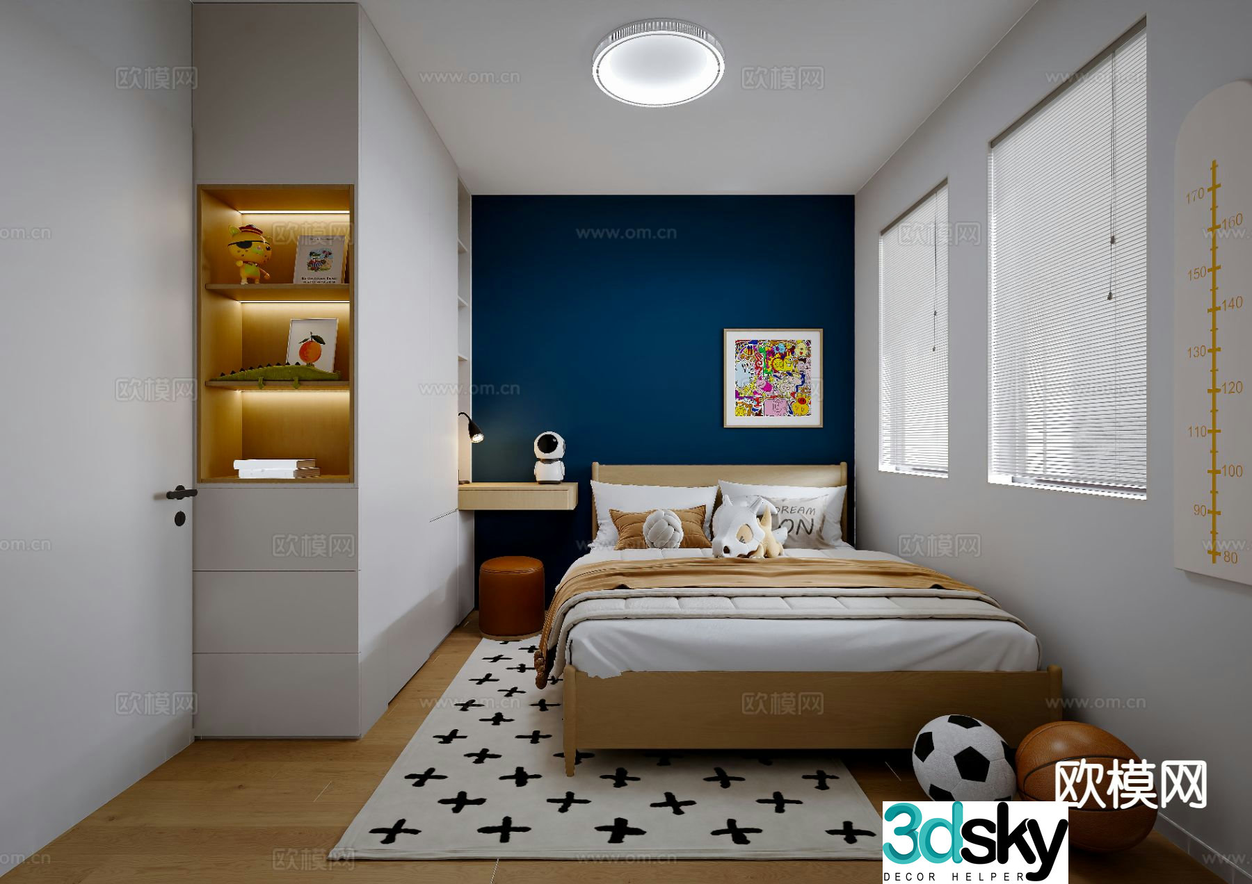 Modern children’s room girl’s room kid’s room 3d model