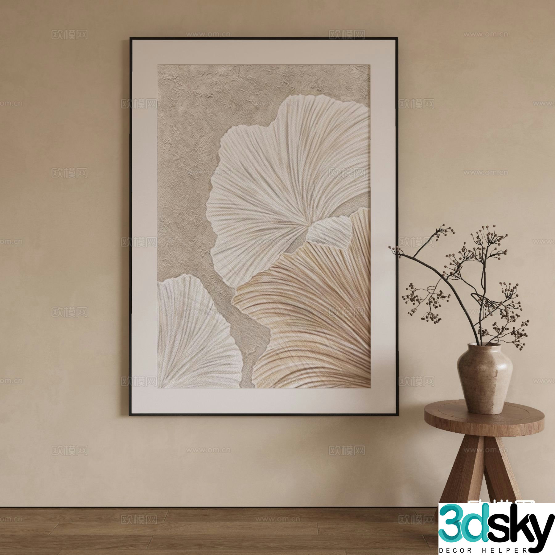 Wabi-sabi art painting texture painting decorative painting 3d model
