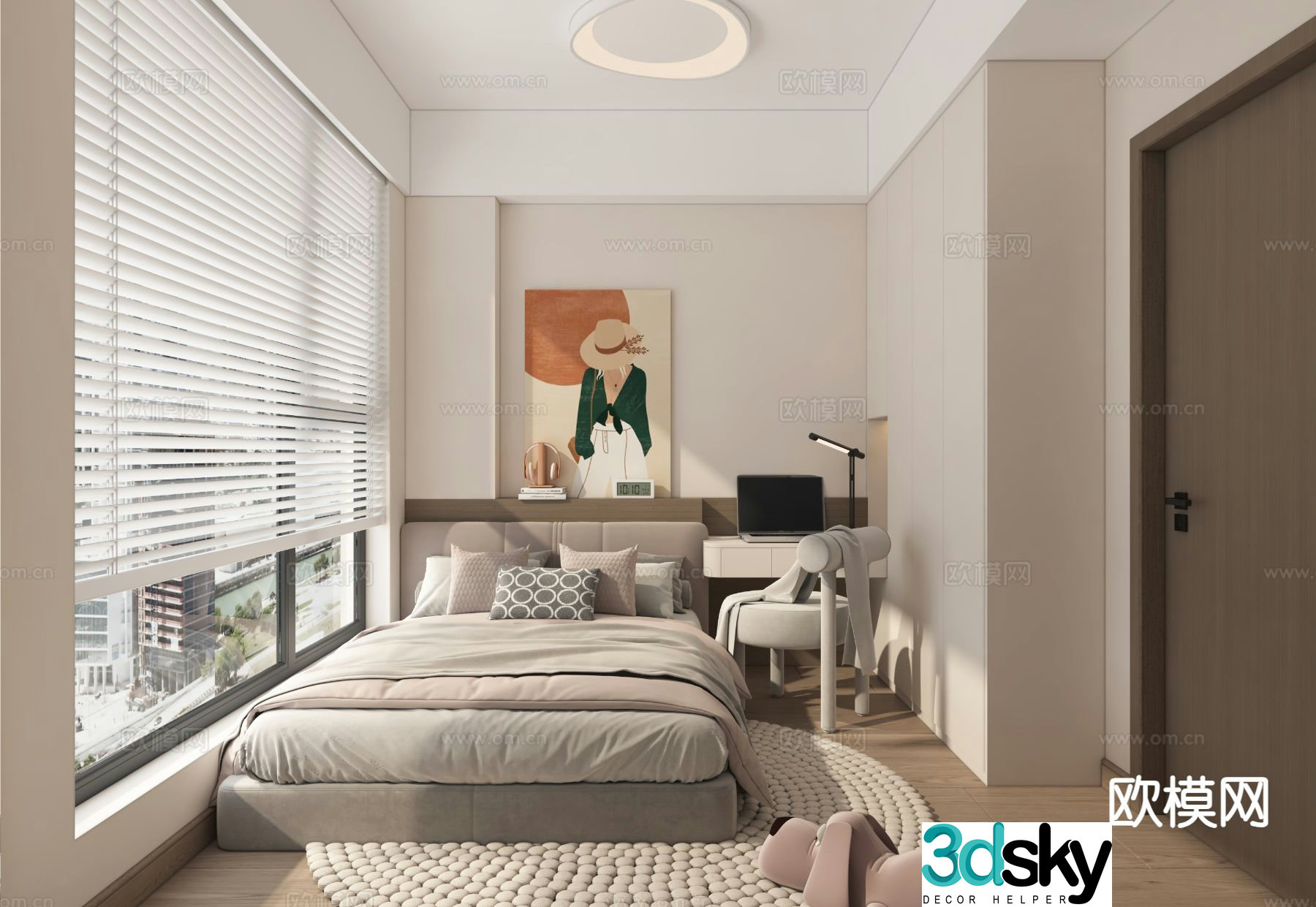 Modern second bedroom girl’s room child’s room 3d model