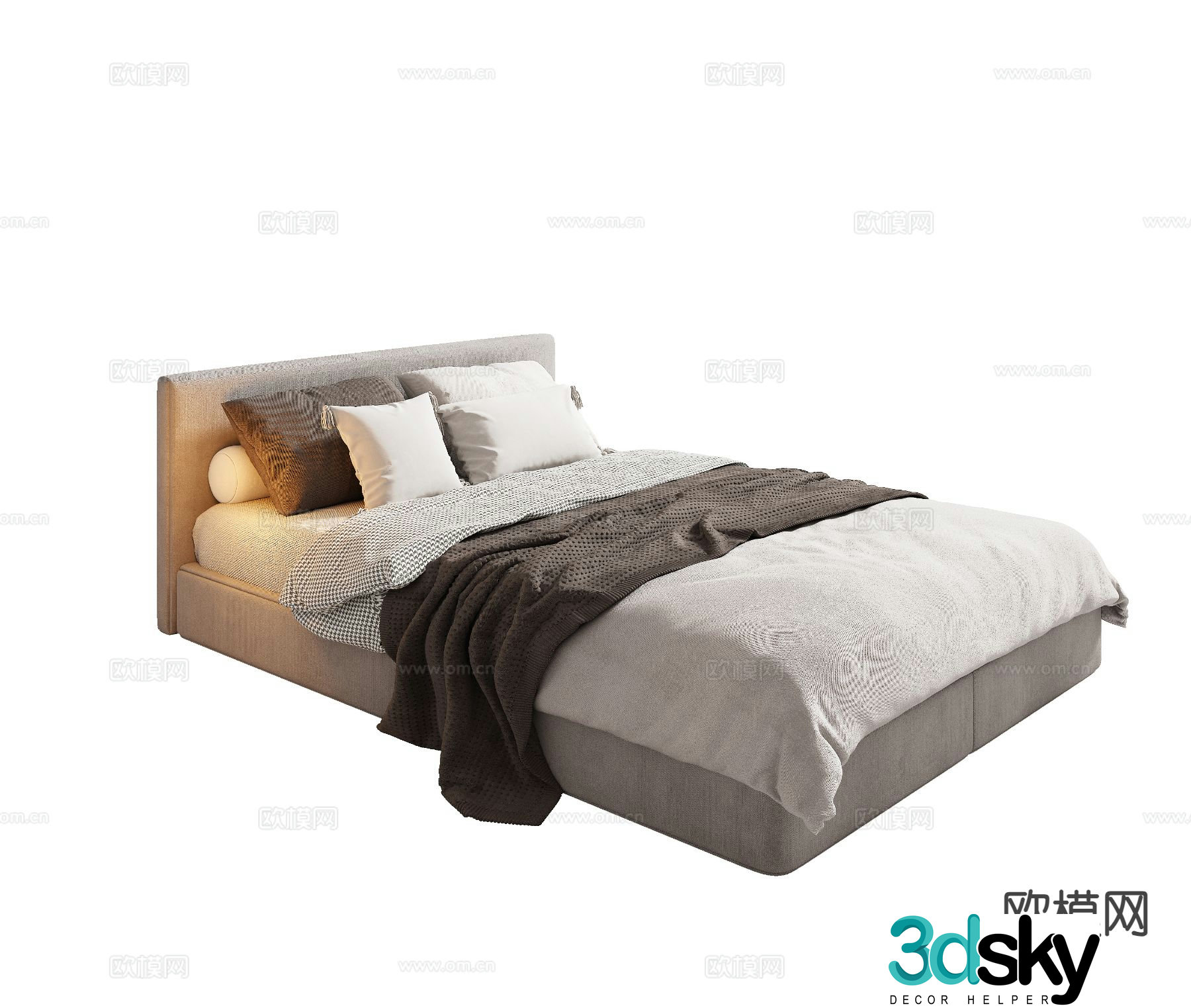 Modern single bed 3d model