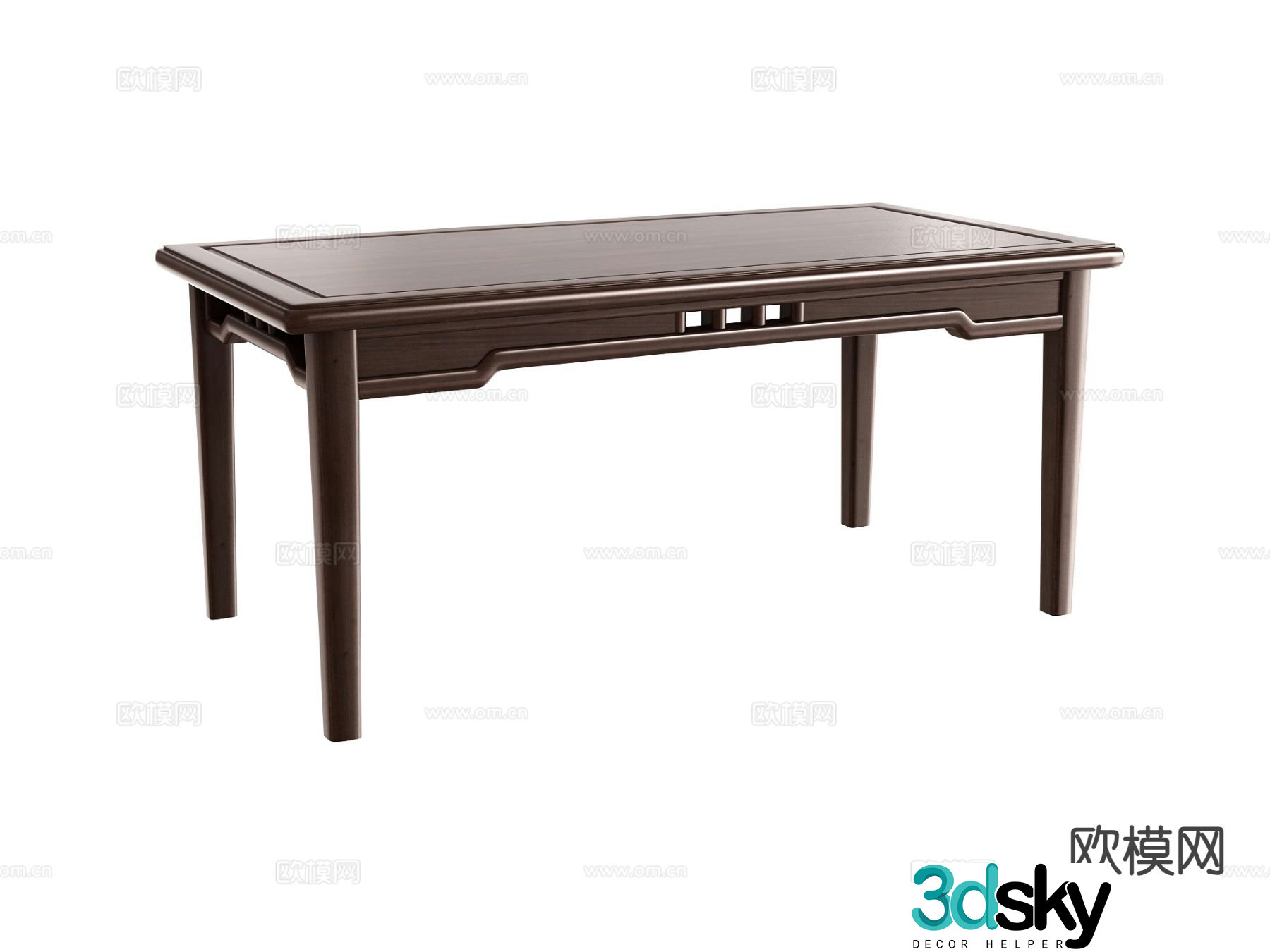 New Chinese dining table mahogany dining table 3d model