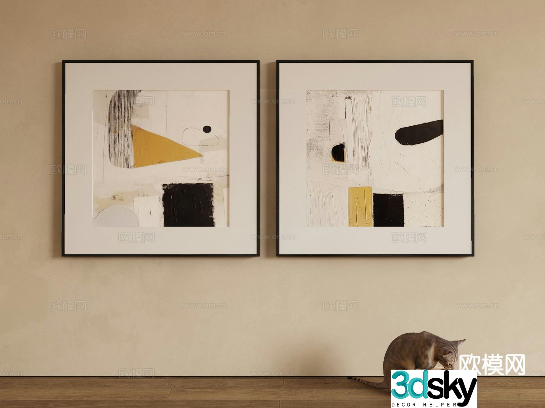 Wabi-sabi art painting texture painting decorative painting 3d model