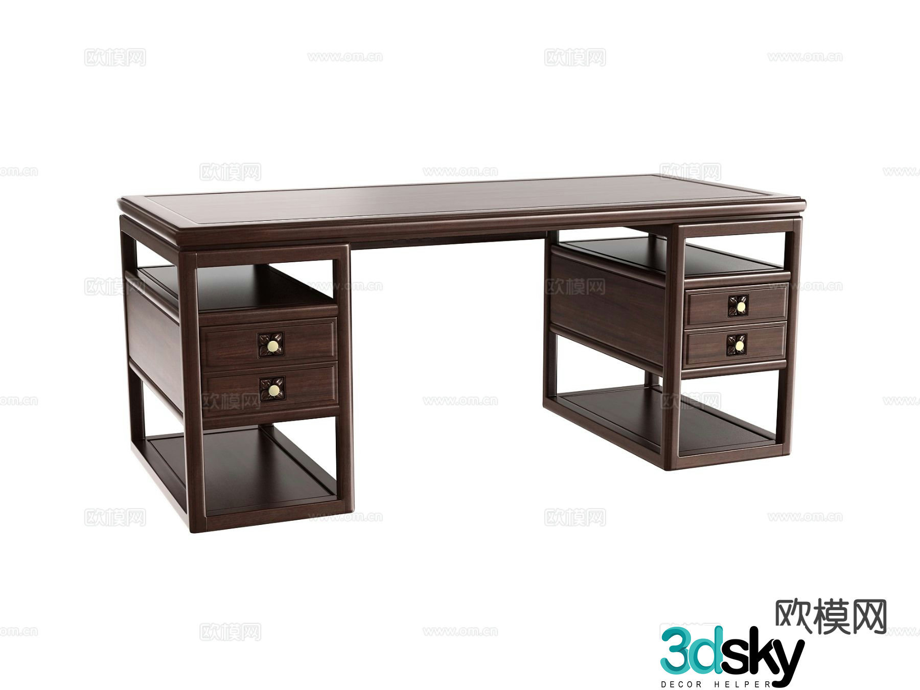 New Chinese style desk desk 3d model