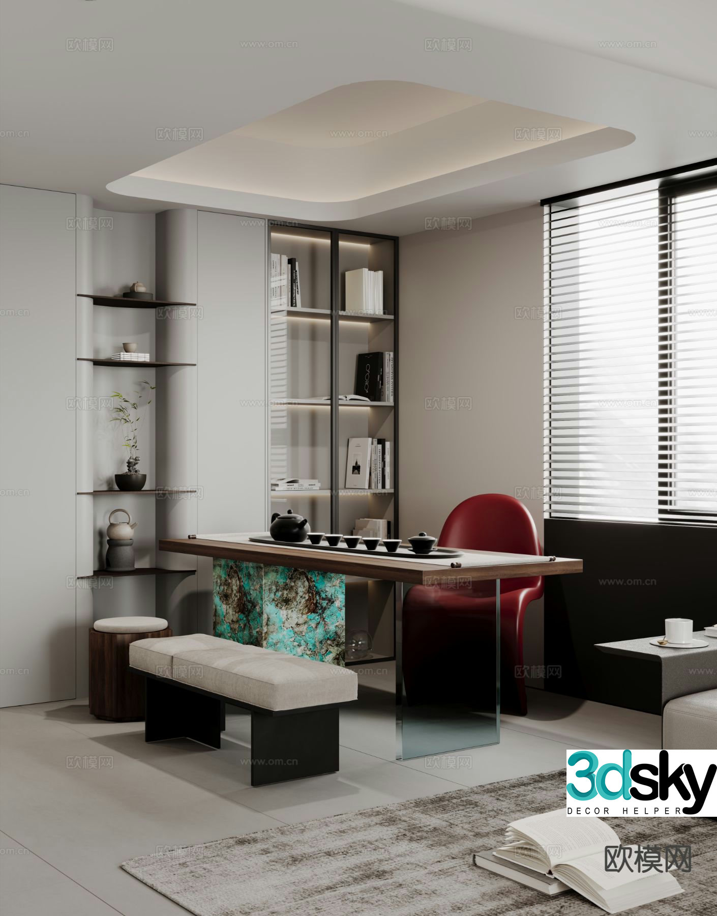 Modern tea room 3d model