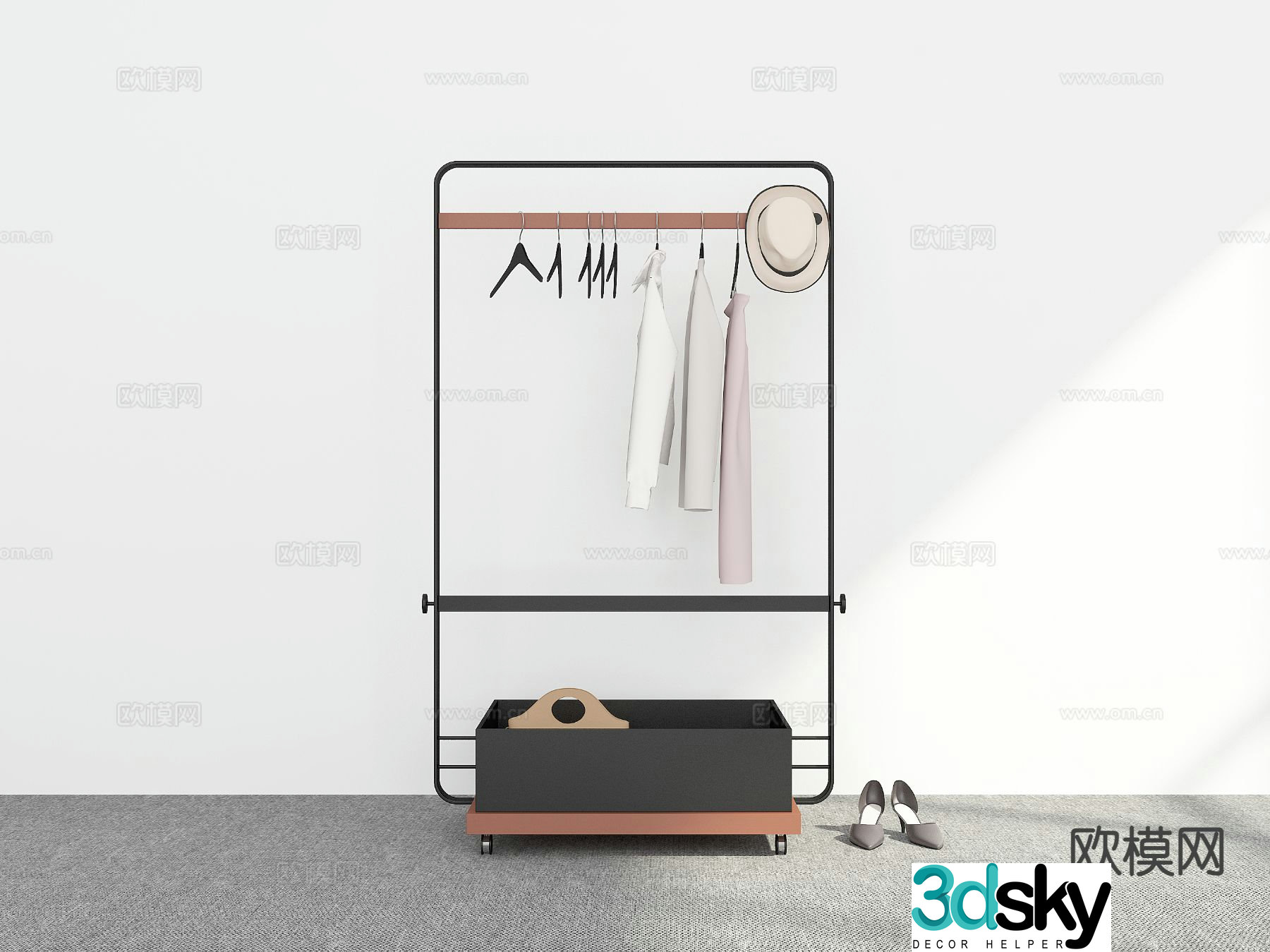 Mobile clothes hanger 3d model