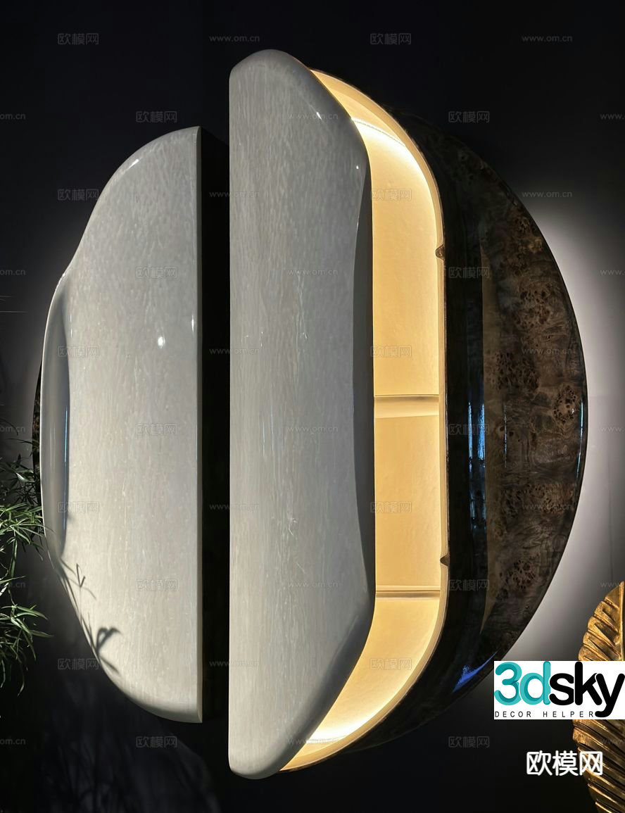 Italian style mirror mirror hanging mirror 3d model