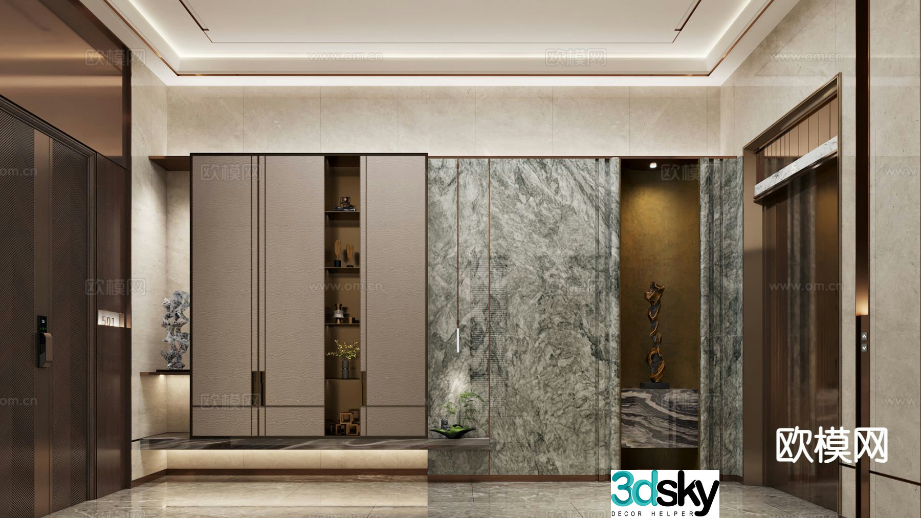 Modern entrance hall entrance corridor 3d model