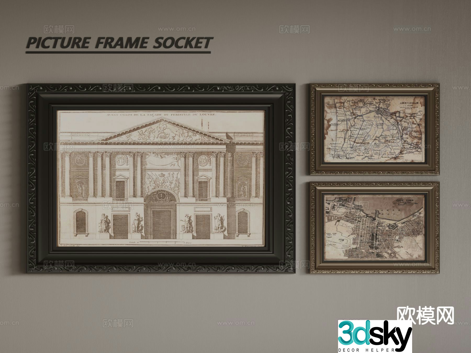 European decorative painting framed painting hanging painting 3D model
