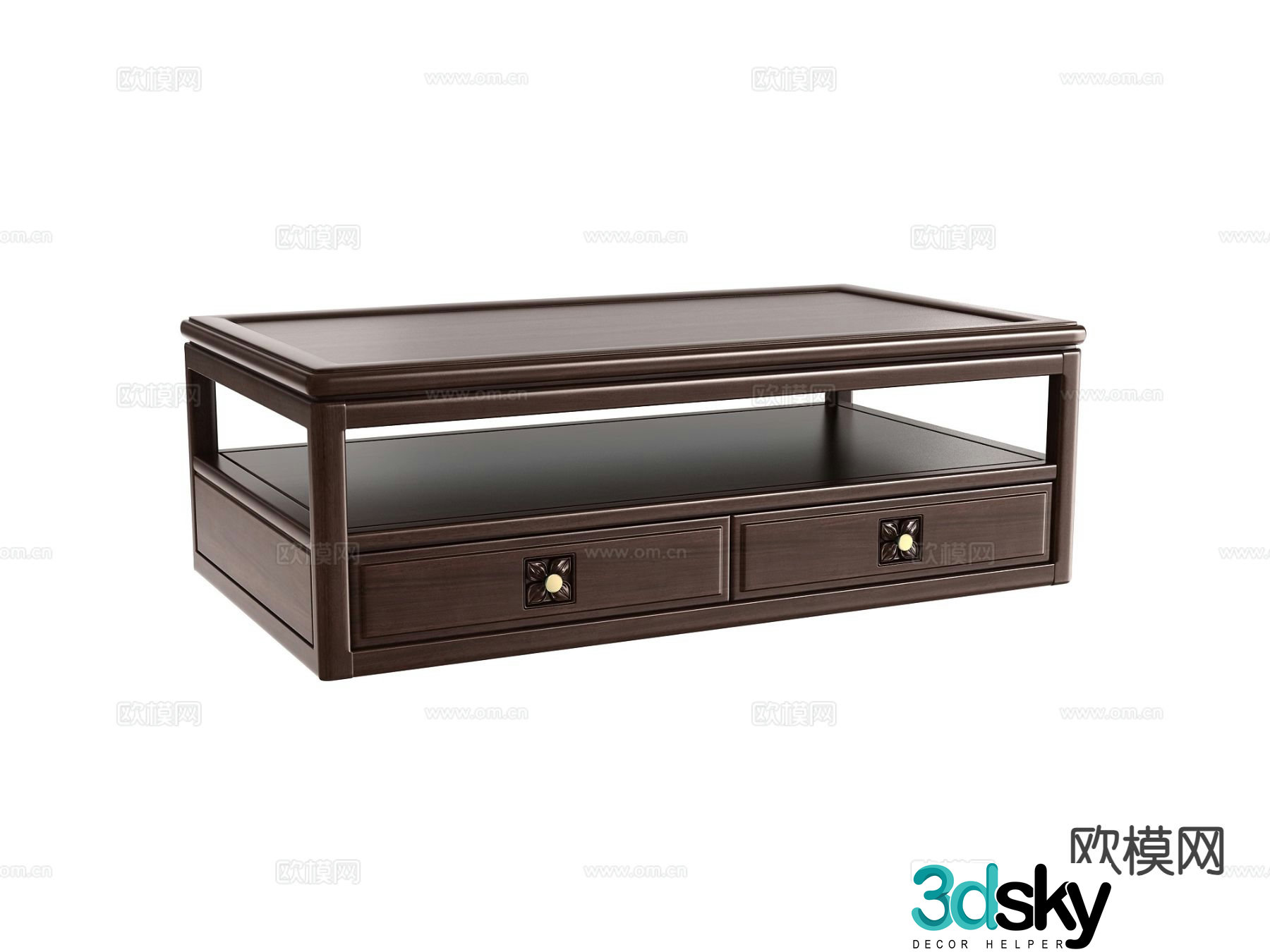 New Chinese style long coffee table 3d model