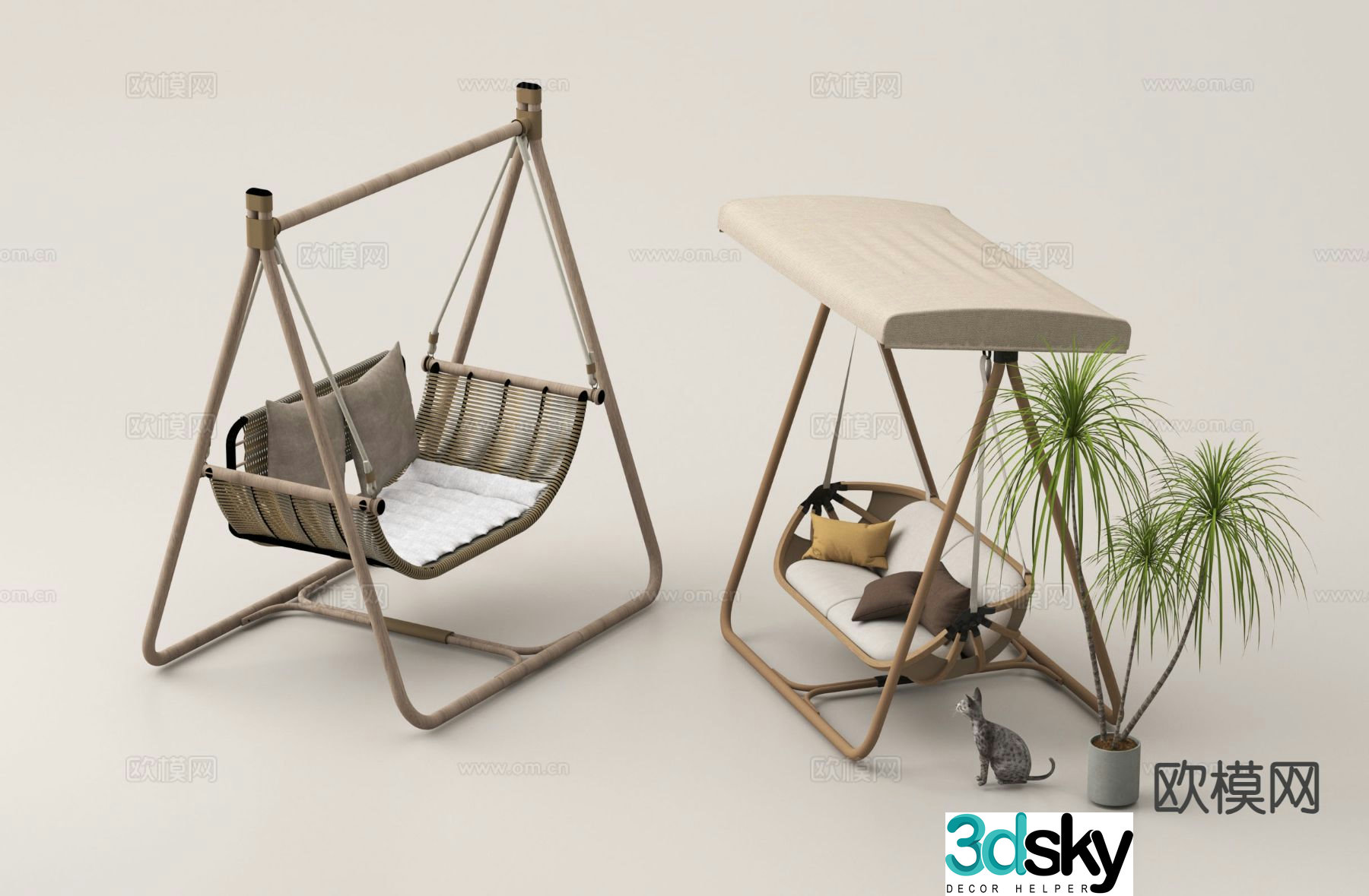 Swing hanging chair swing chair 3d model