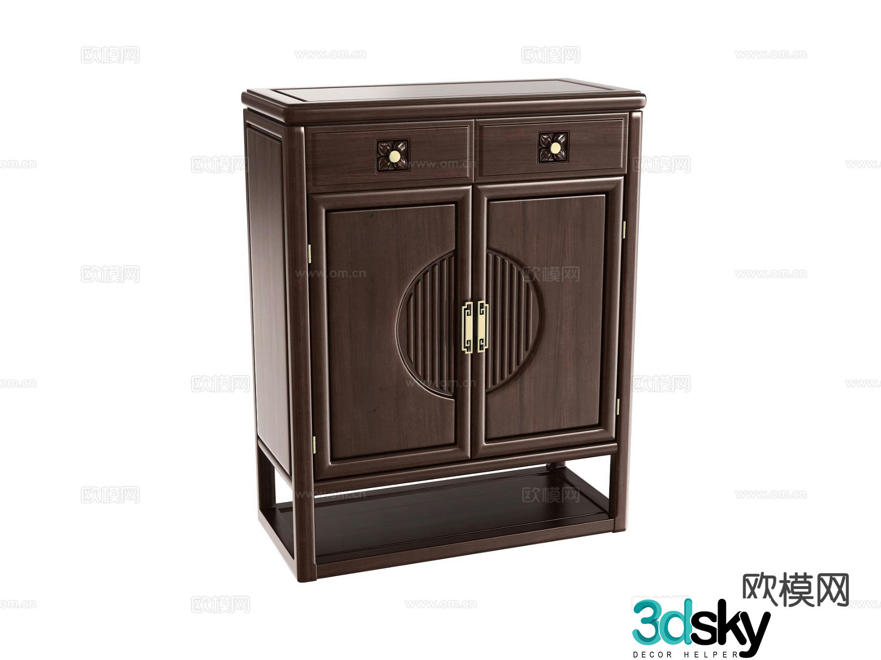 New Chinese style shoe cabinet finished shoe cabinet 3d model