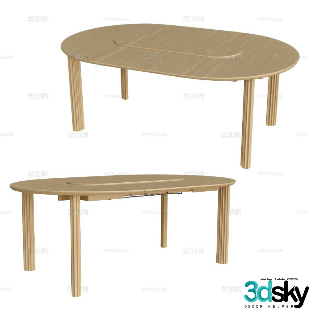 UMAGE log style dining table 3d model
