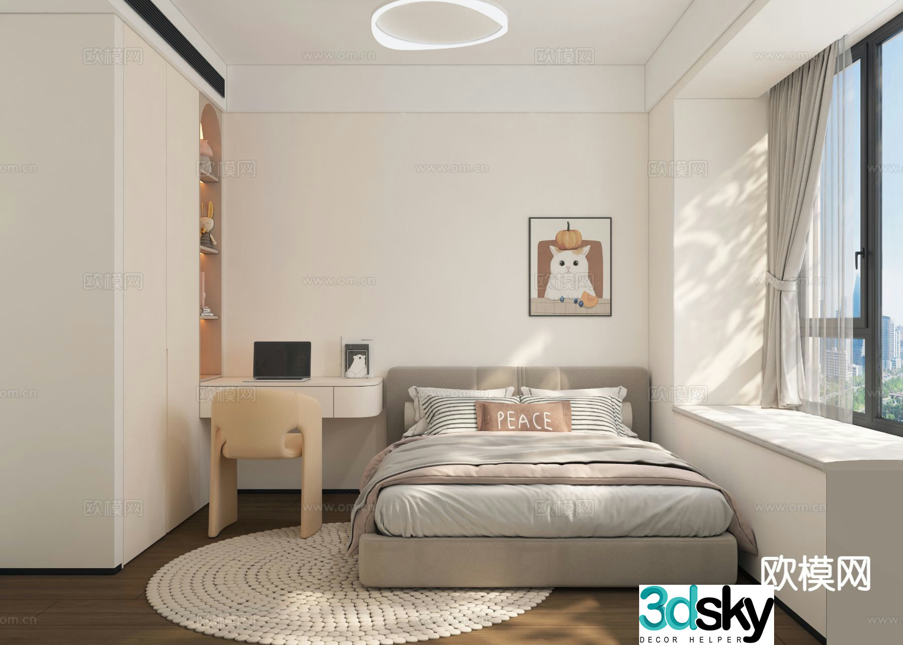 Modern children’s room girl’s room kid’s room 3d model