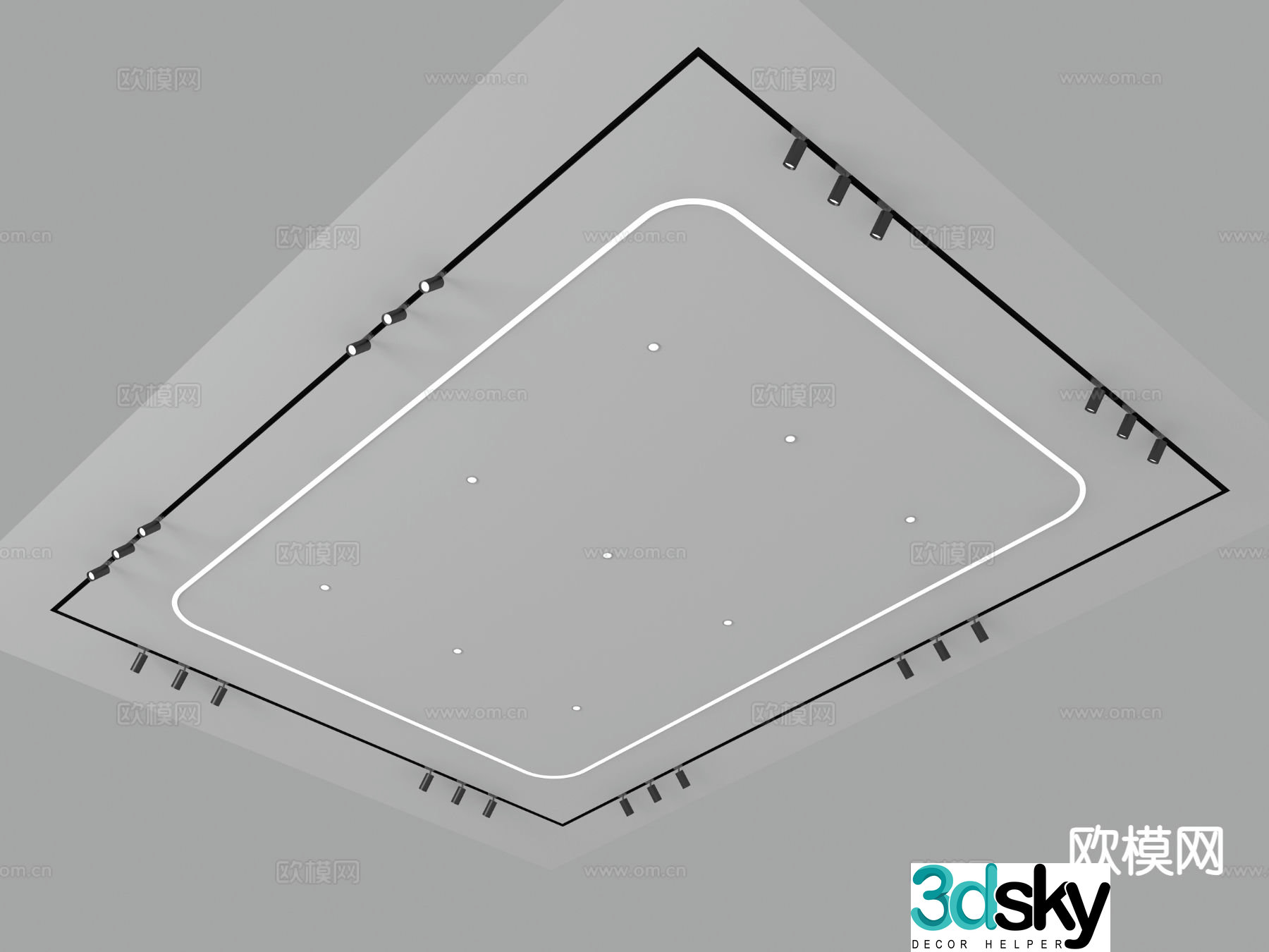 Modern ceiling downlight spotlight 3d model