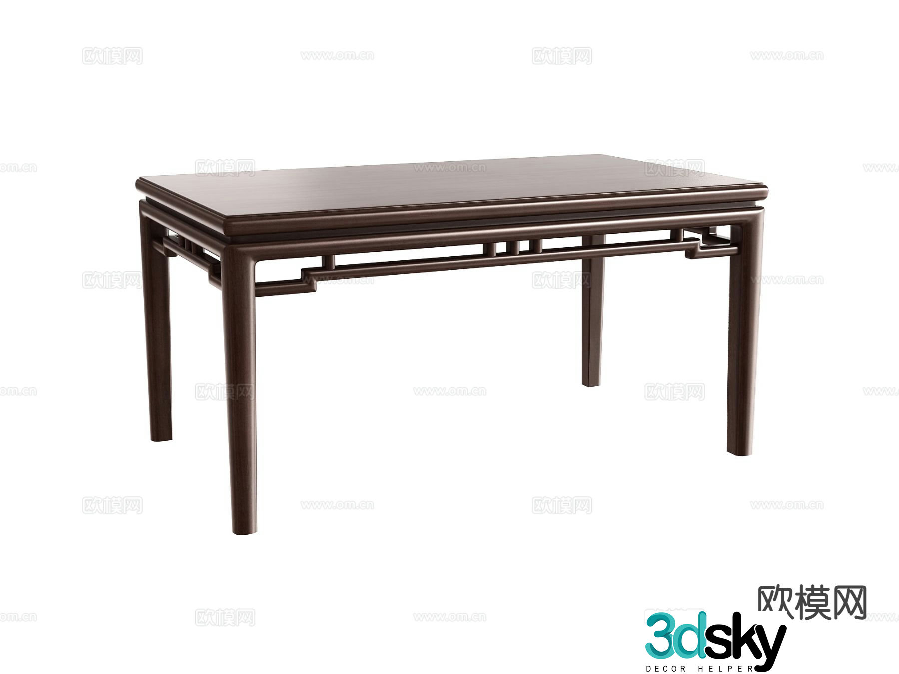 New Chinese dining table mahogany dining table 3d model