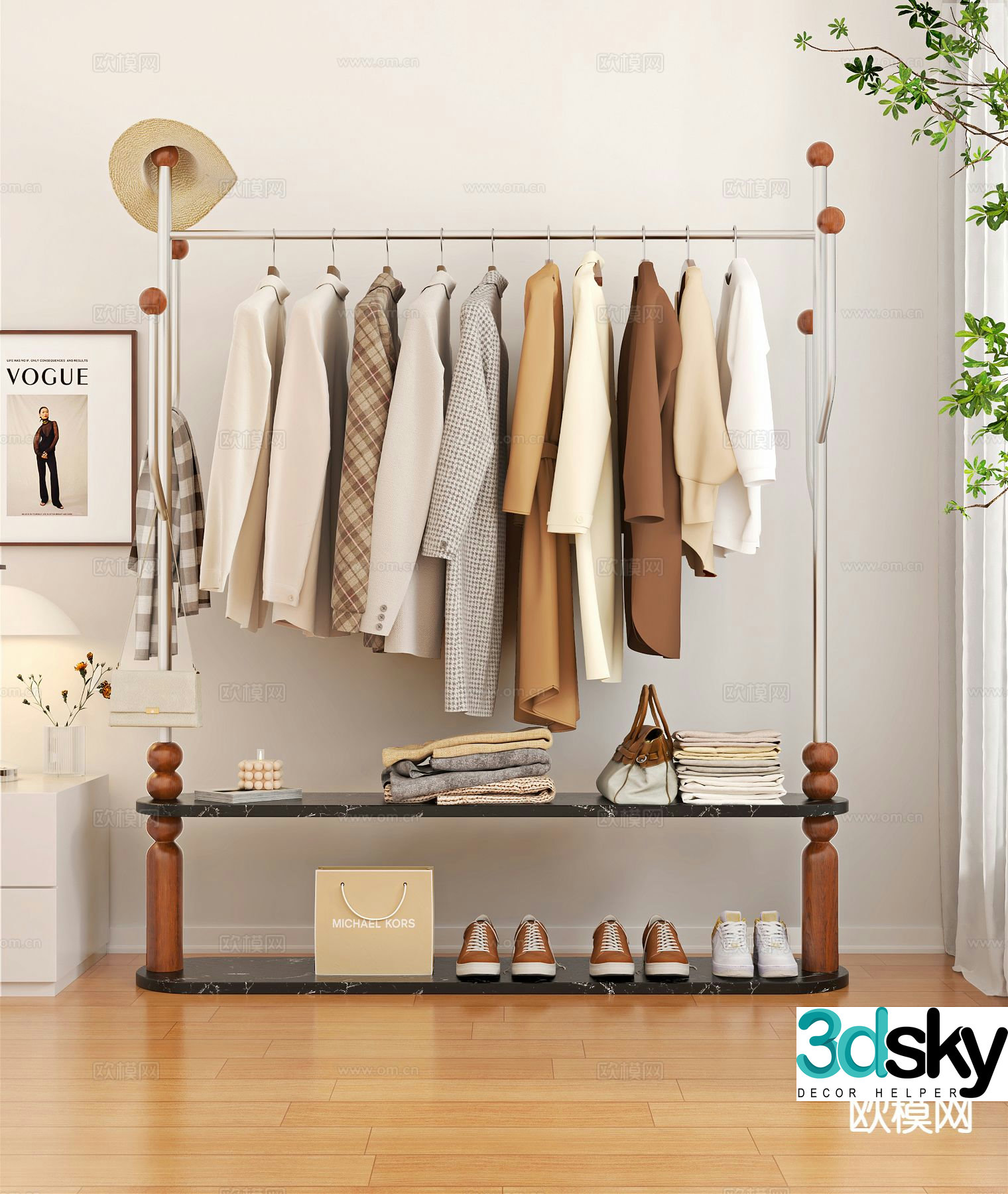 Modern coat rack coat rack 3d model
