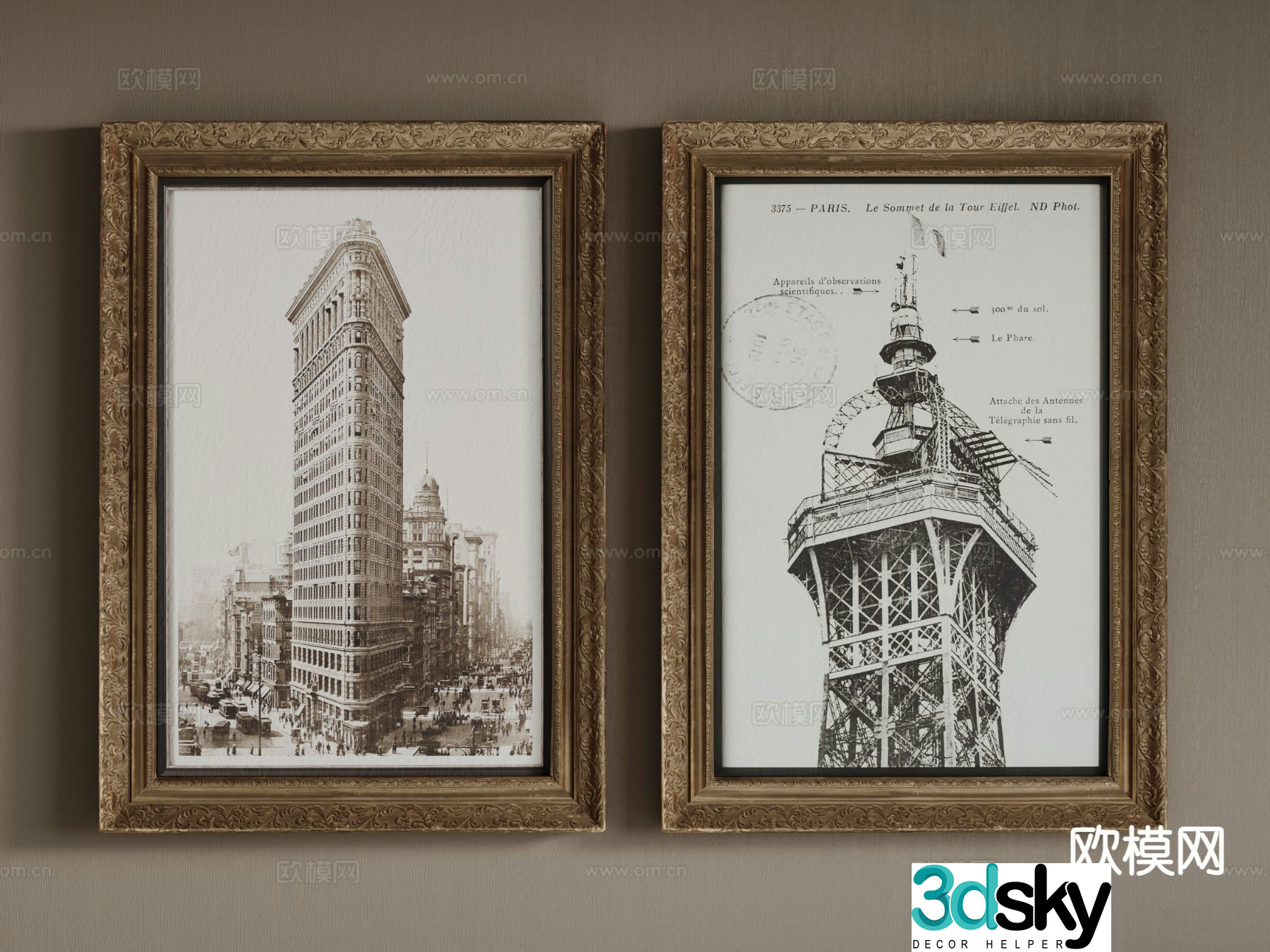 European decorative painting frame painting architectural painting hanging painting 3D model