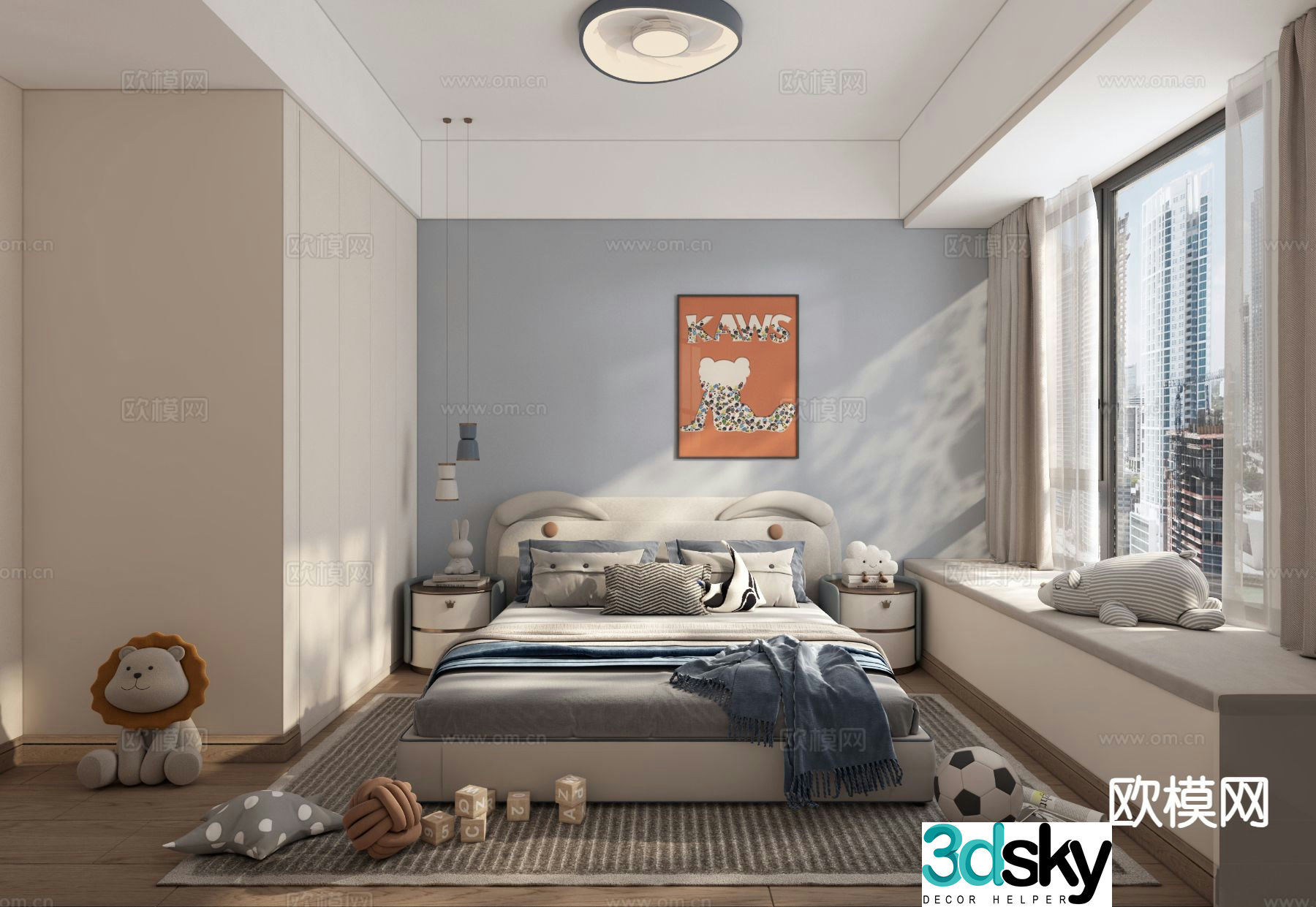 Modern children’s room boy’s room kid’s room 3d model