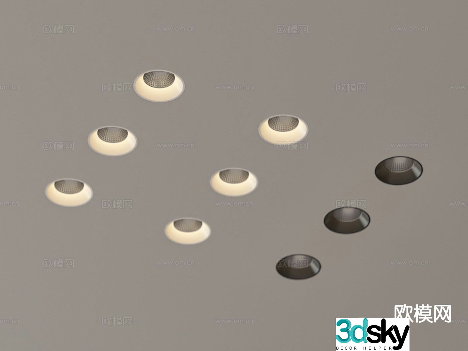 Recessed downlight spotlight 3d model
