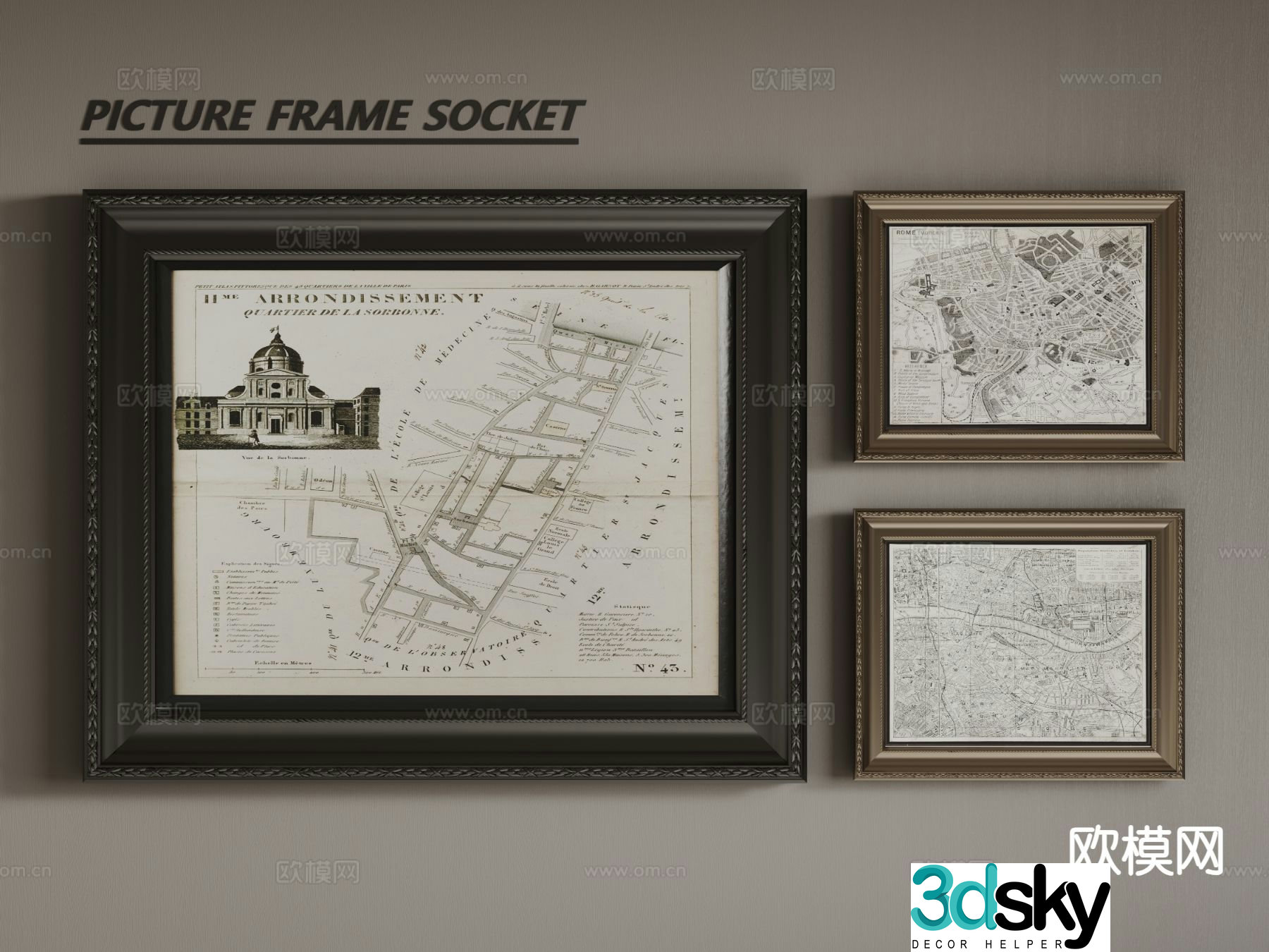 European decorative painting framed painting hanging painting 3D model