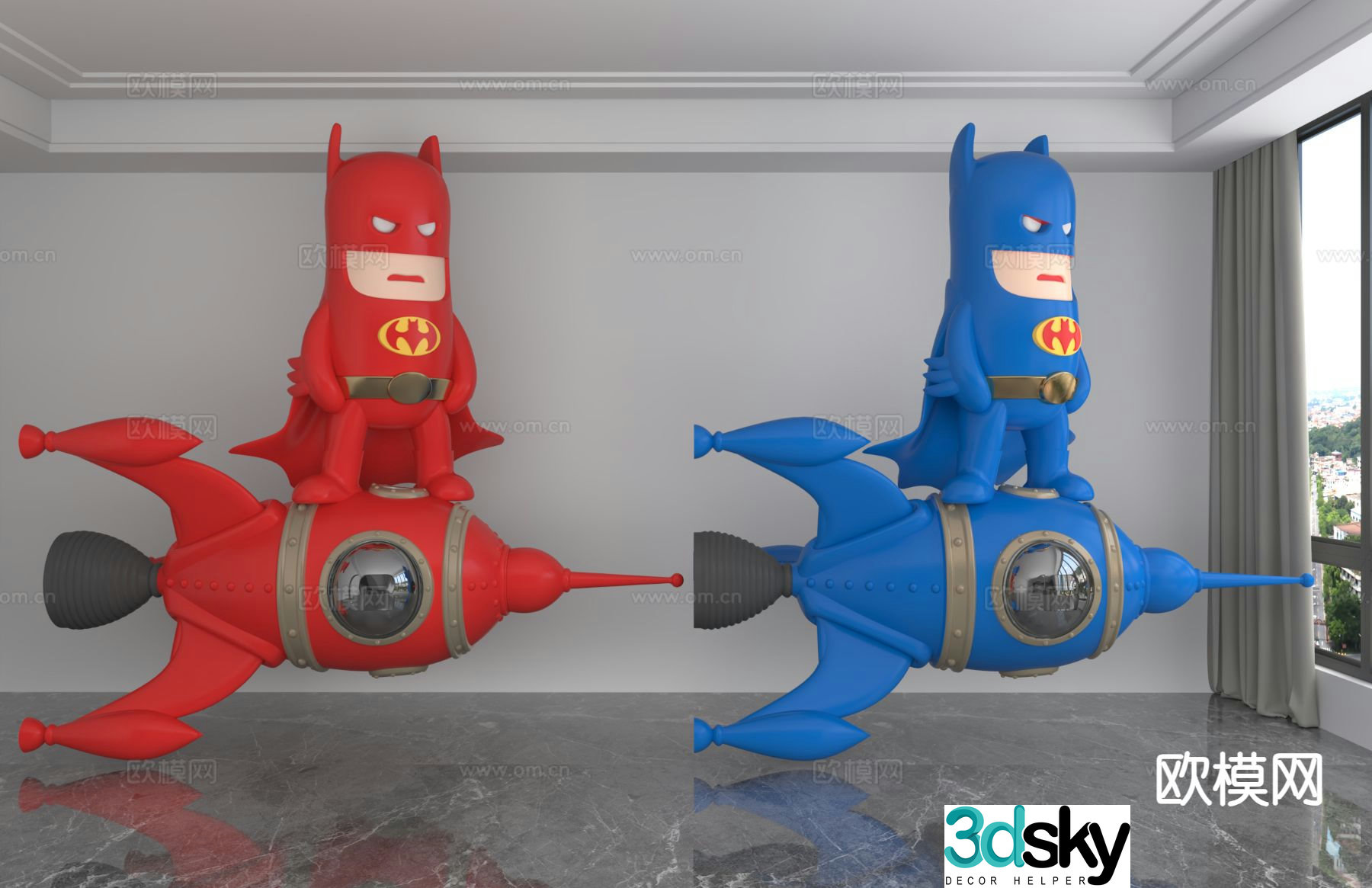 Modern Batman doll trendy ornaments 3D model