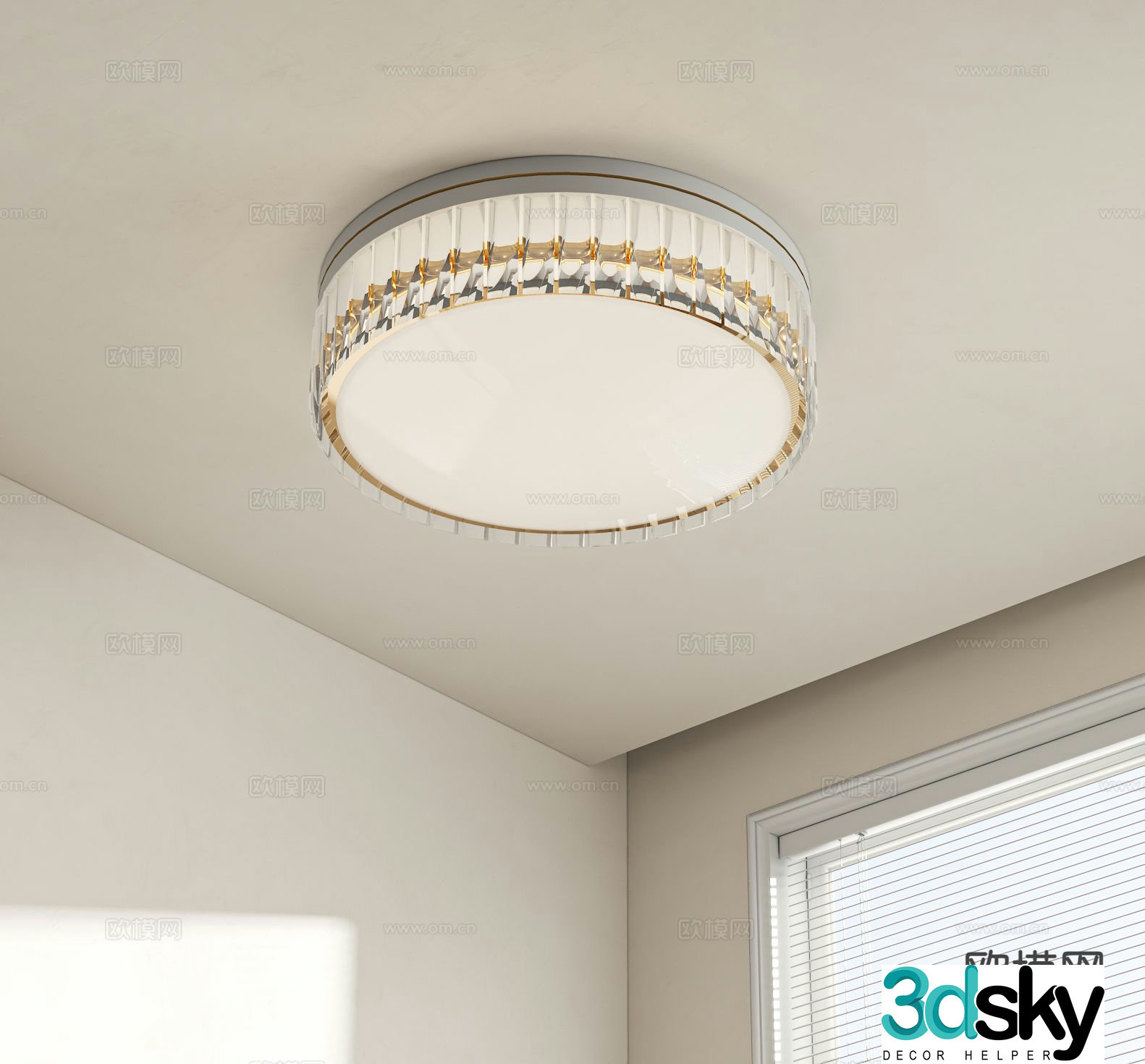 French crystal ceiling lamp 3d model