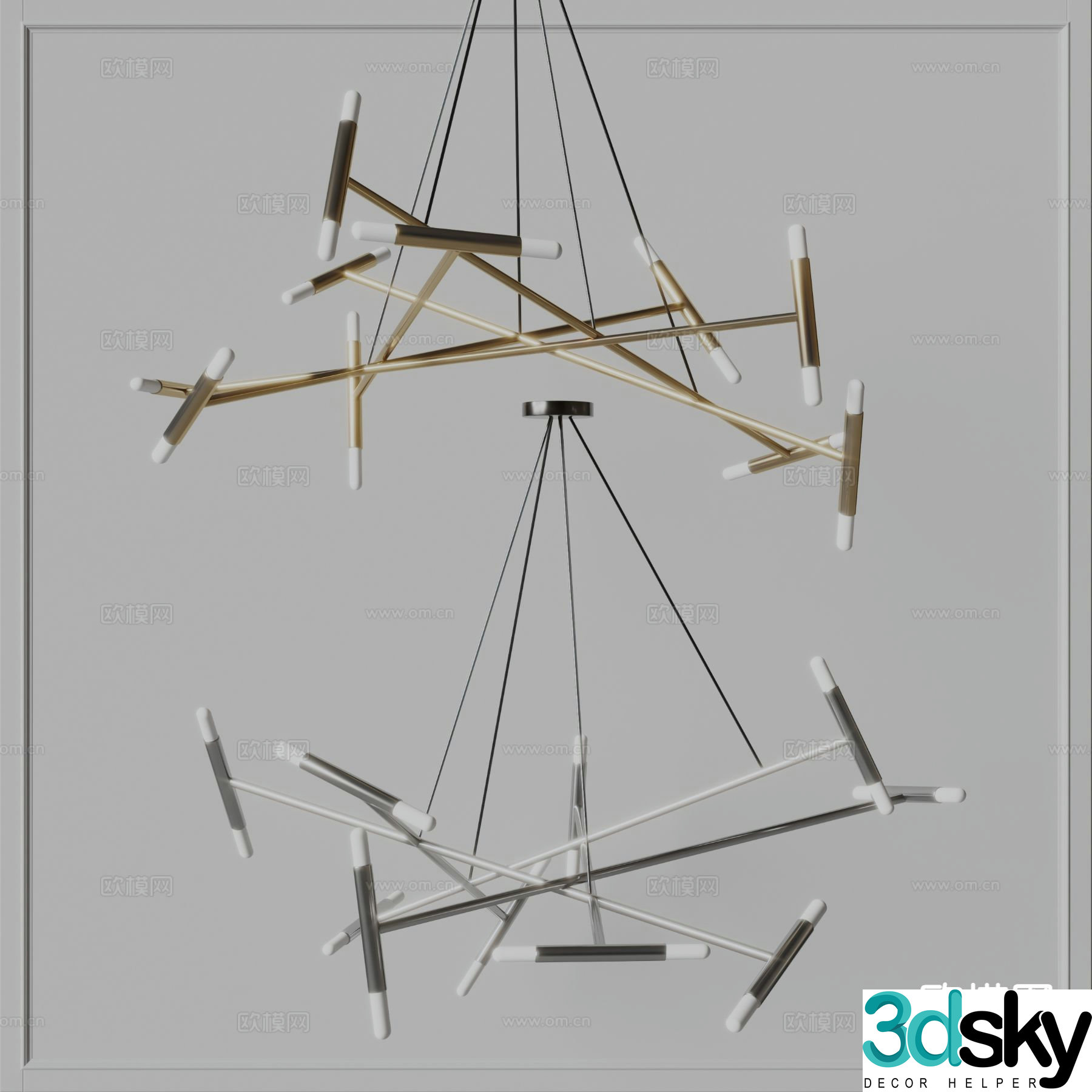 Idea multi-head chandelier 3d model