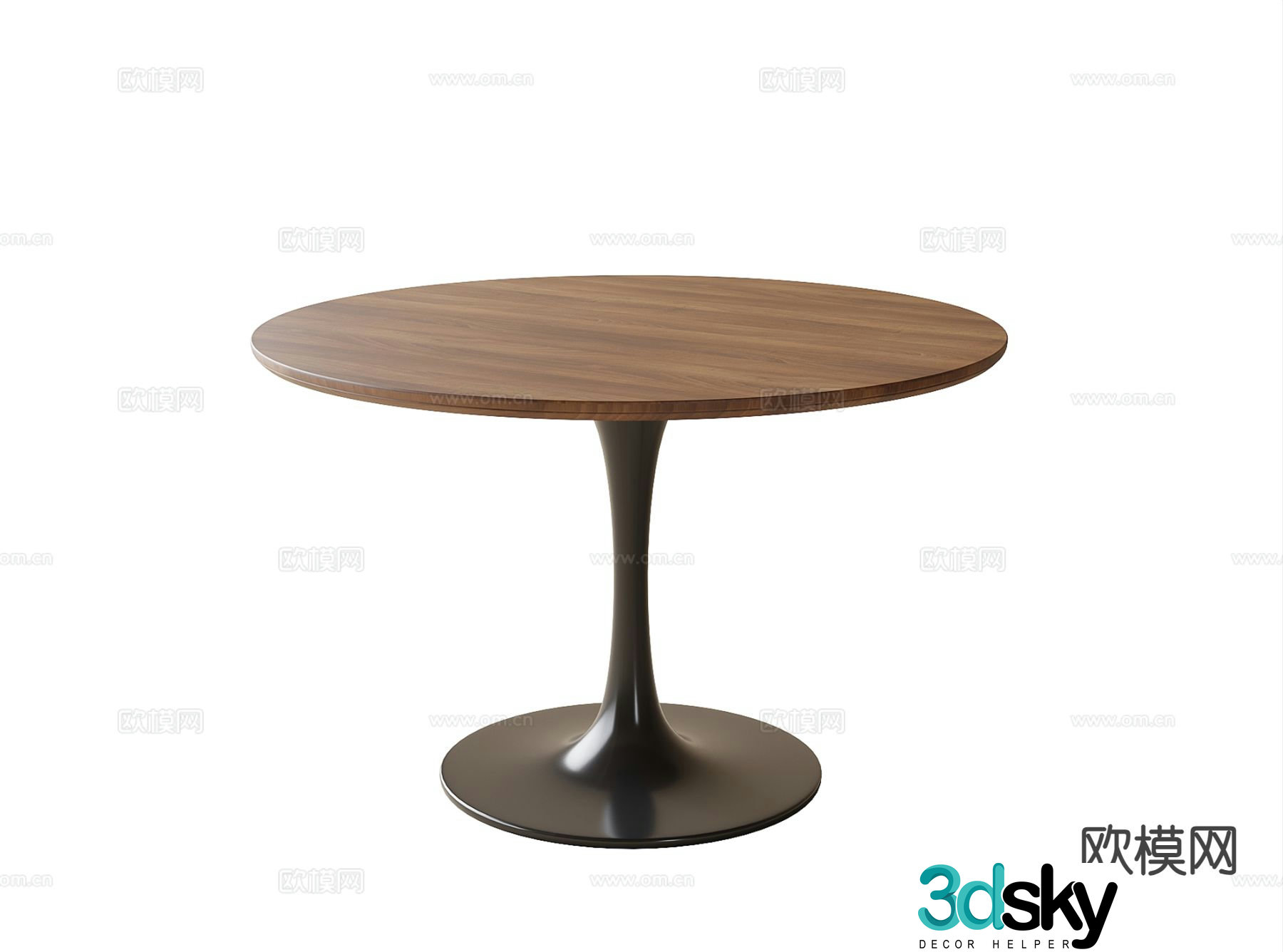 Modern round dining table 3d model