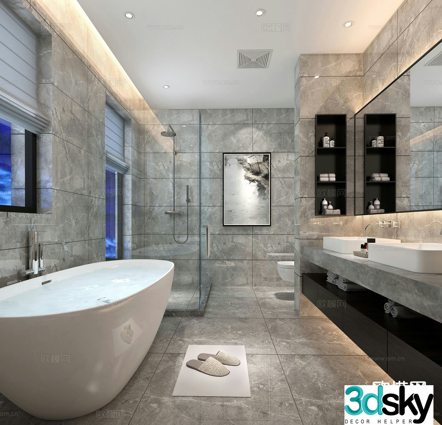 Modern bathroom bathroom 3d model