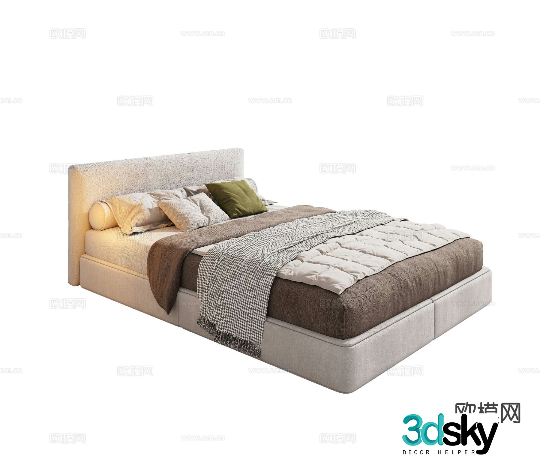 Modern single bed 3d model