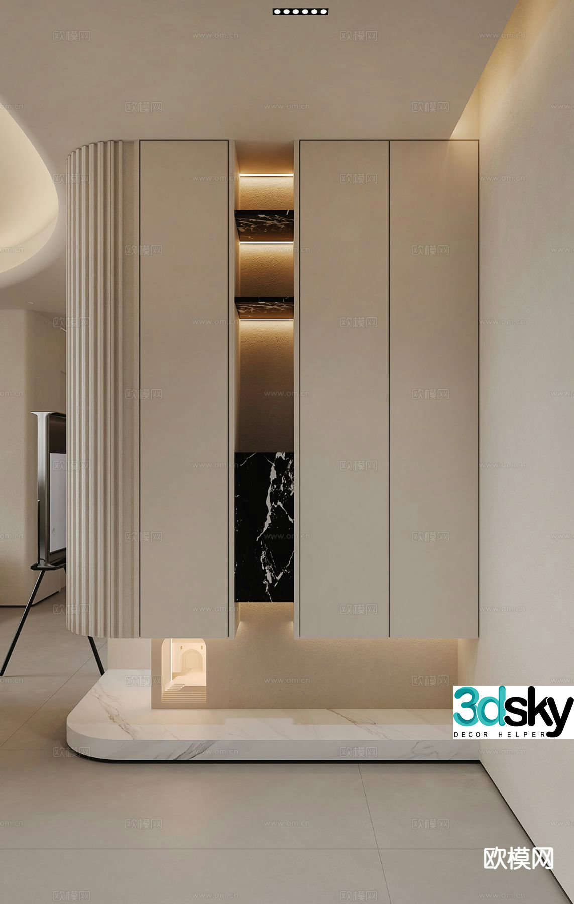 Modern entrance shoe cabinet custom cabinet 3d model