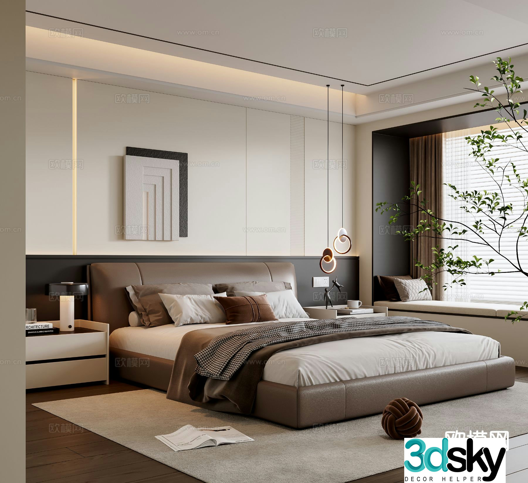 Italian style bedroom master bedroom 3d model