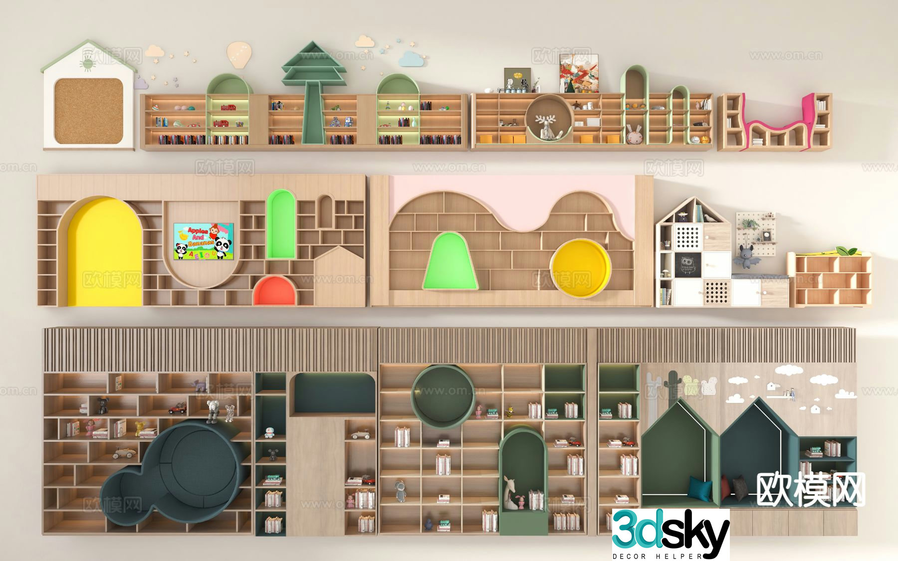 Children’s bookcase kindergarten bookcase bookshelf 3d model