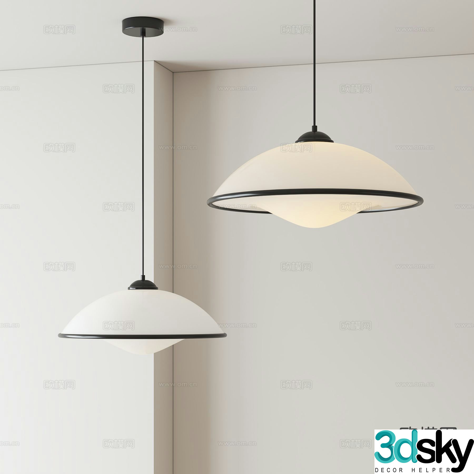 French restaurant chandelier 3d model