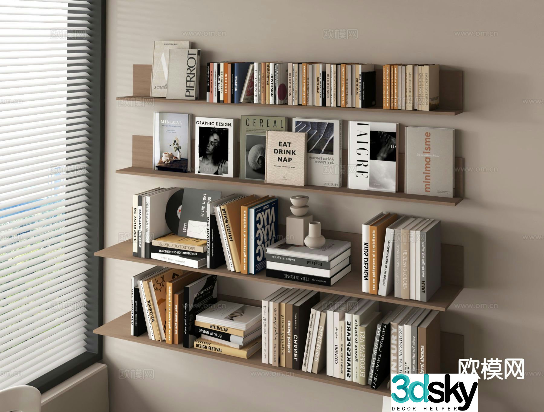 Modern books books book ornaments 3d model