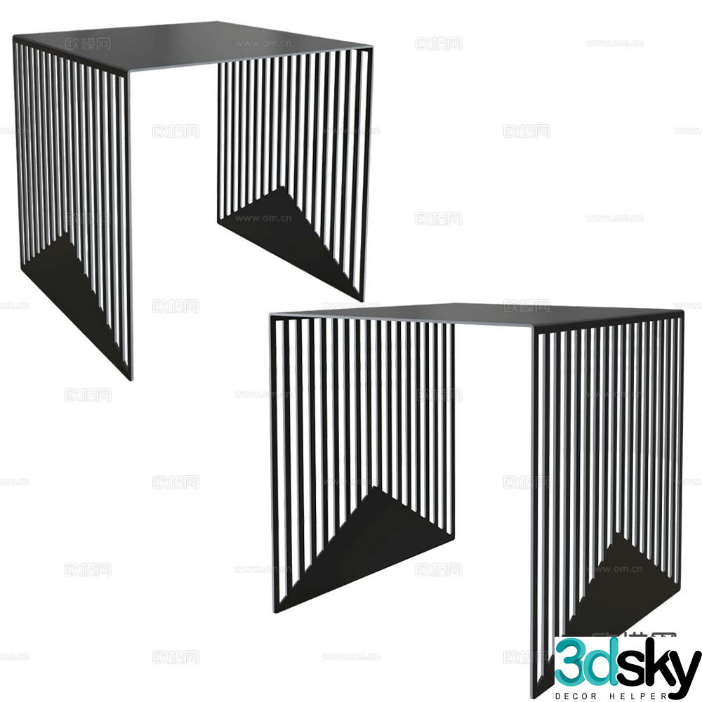 SWEDISH side table corner table 3d model