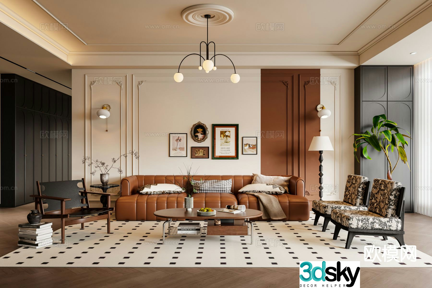 Medieval style living room 3D model