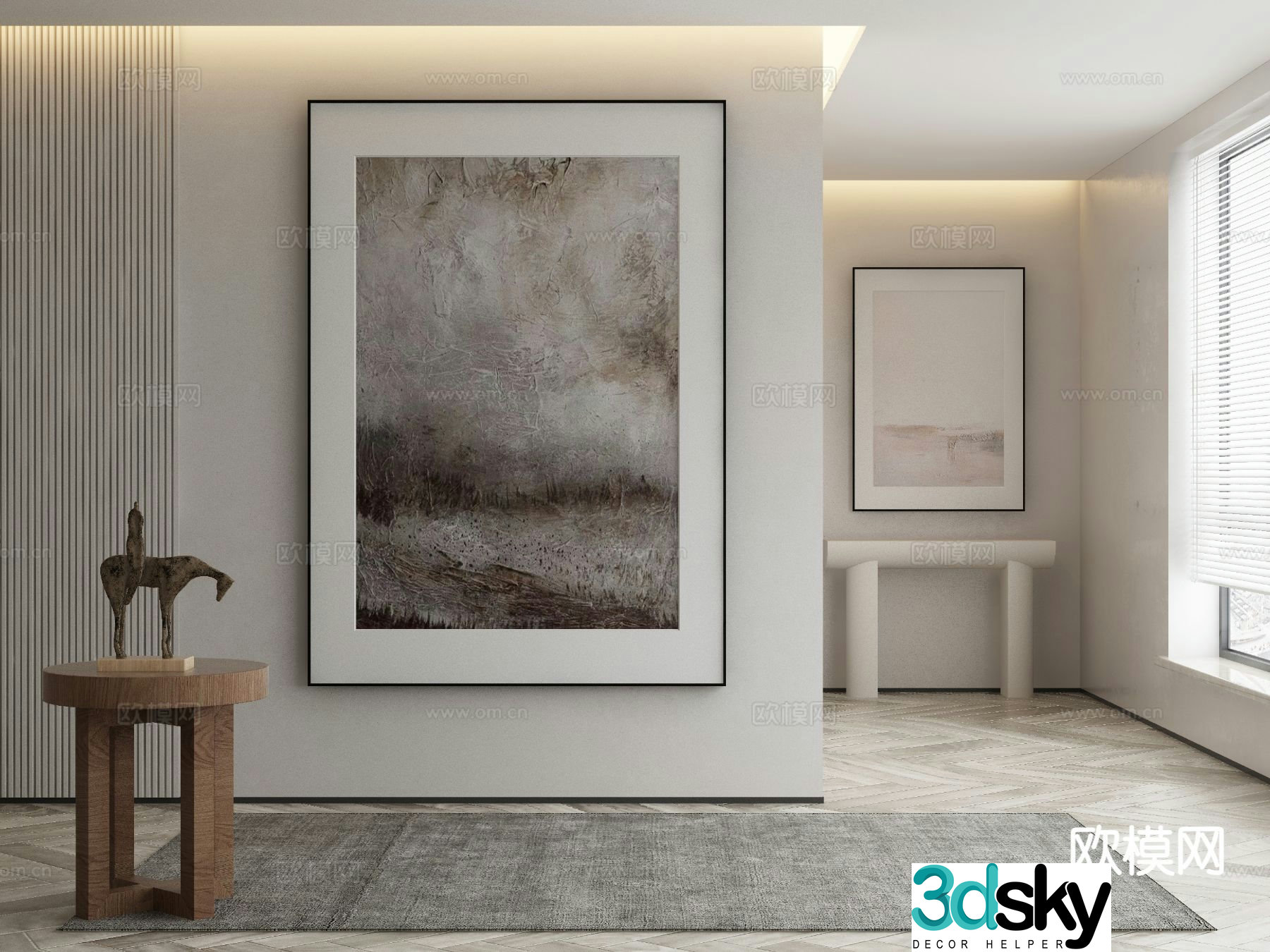 Wabi-sabi art painting texture painting decorative painting 3d model