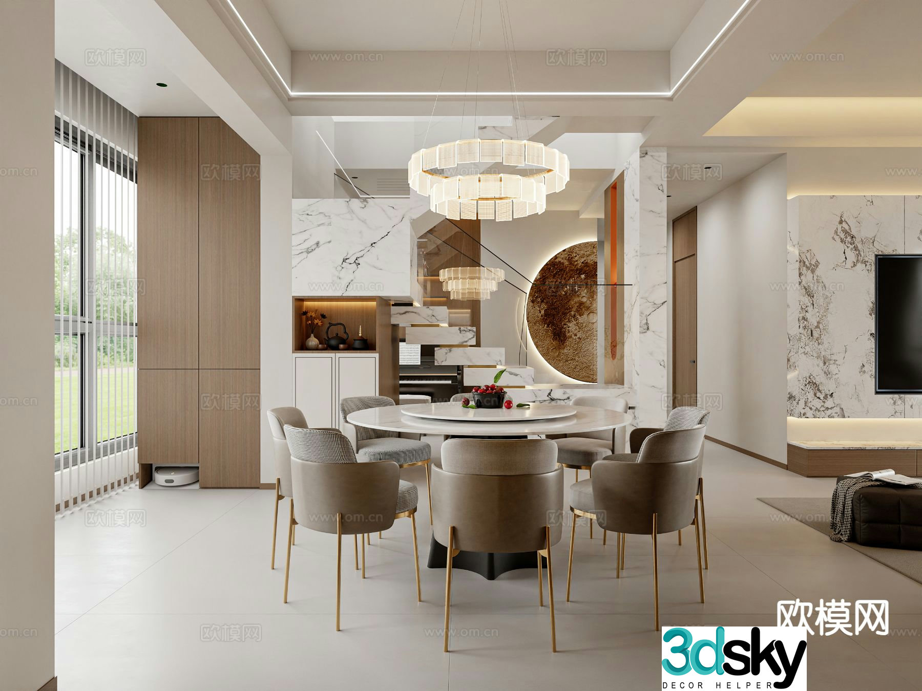 Modern restaurant 3d model